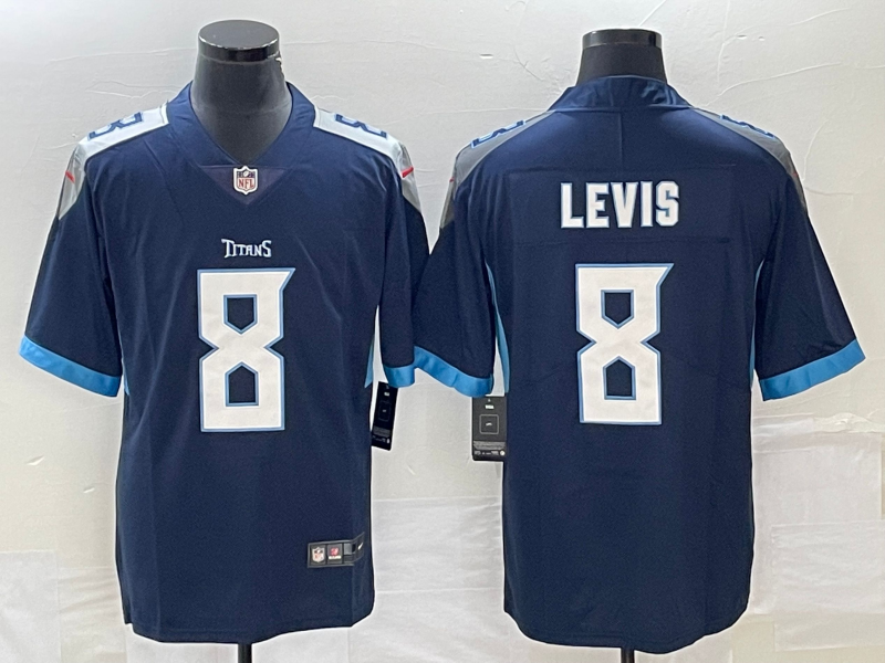 Men's Tennessee Titans Will Levis #8 Navy Game Jerseys