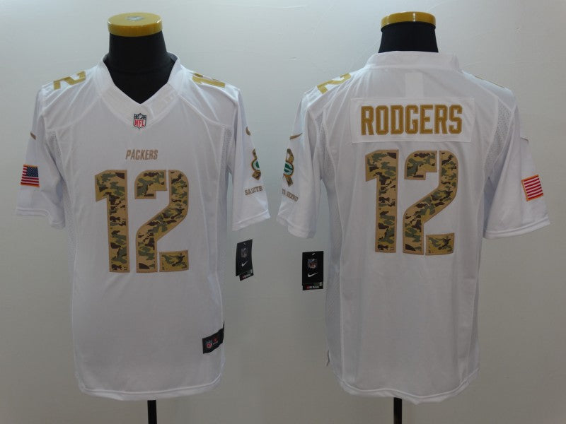 Men's Green Bay Packers Aaron Rodgers #12 White Authentic Game Jerseys