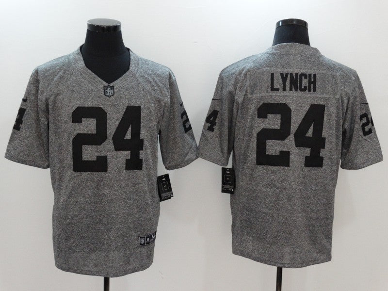Men's Las Vegas Raiders Marshawn Lynch #24 Gray Game Jerseys