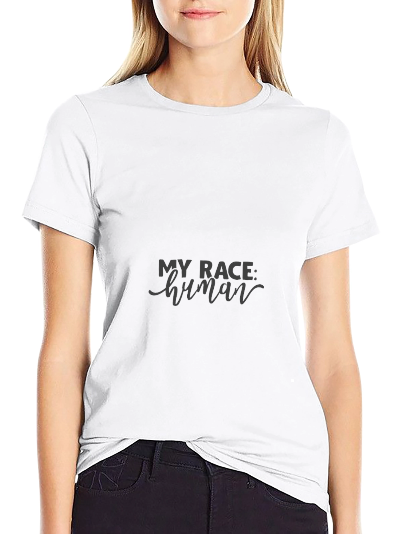 My Race Human Black Tee - Equality & Unity