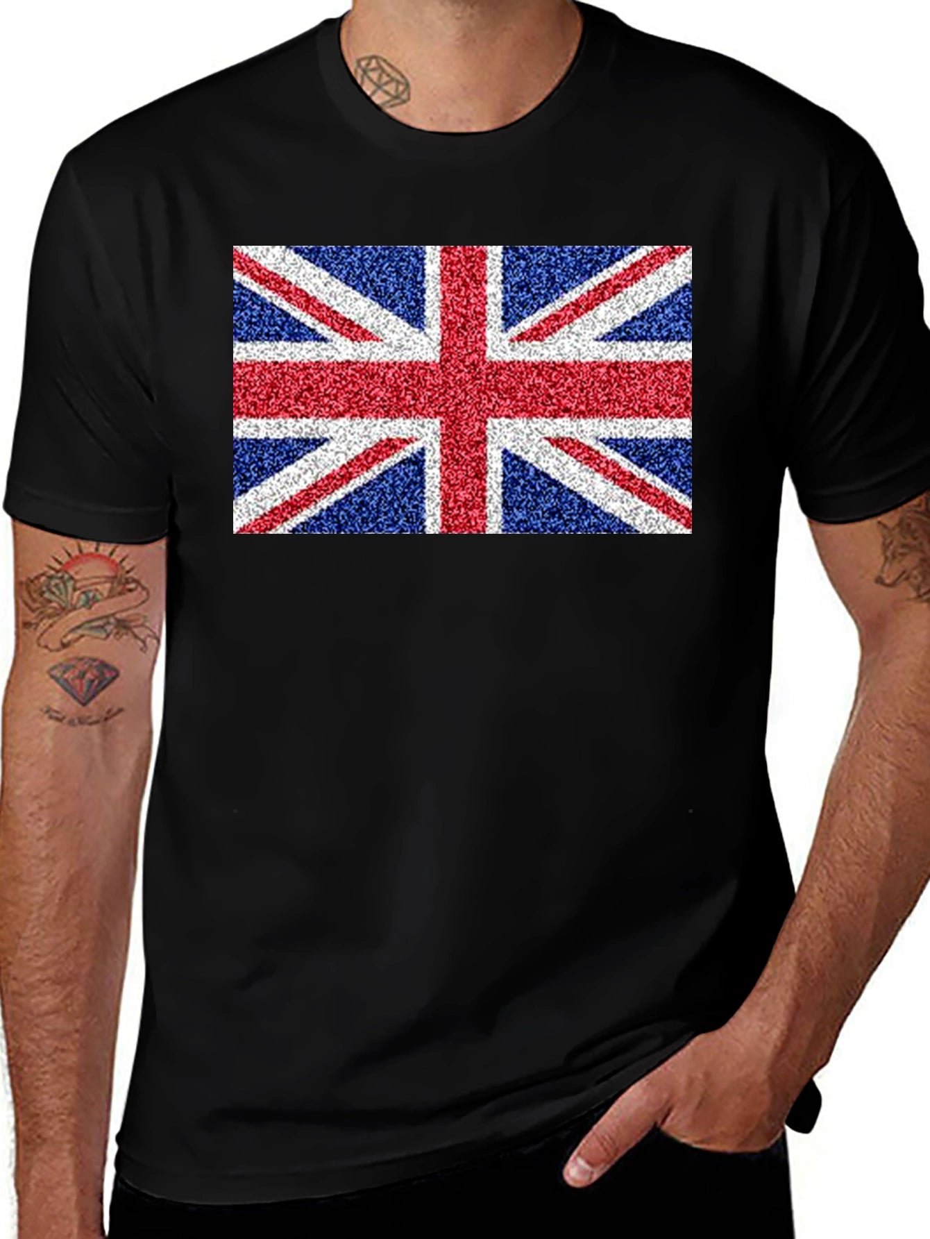 Union Jack T-Shirt - British Flag Glitter