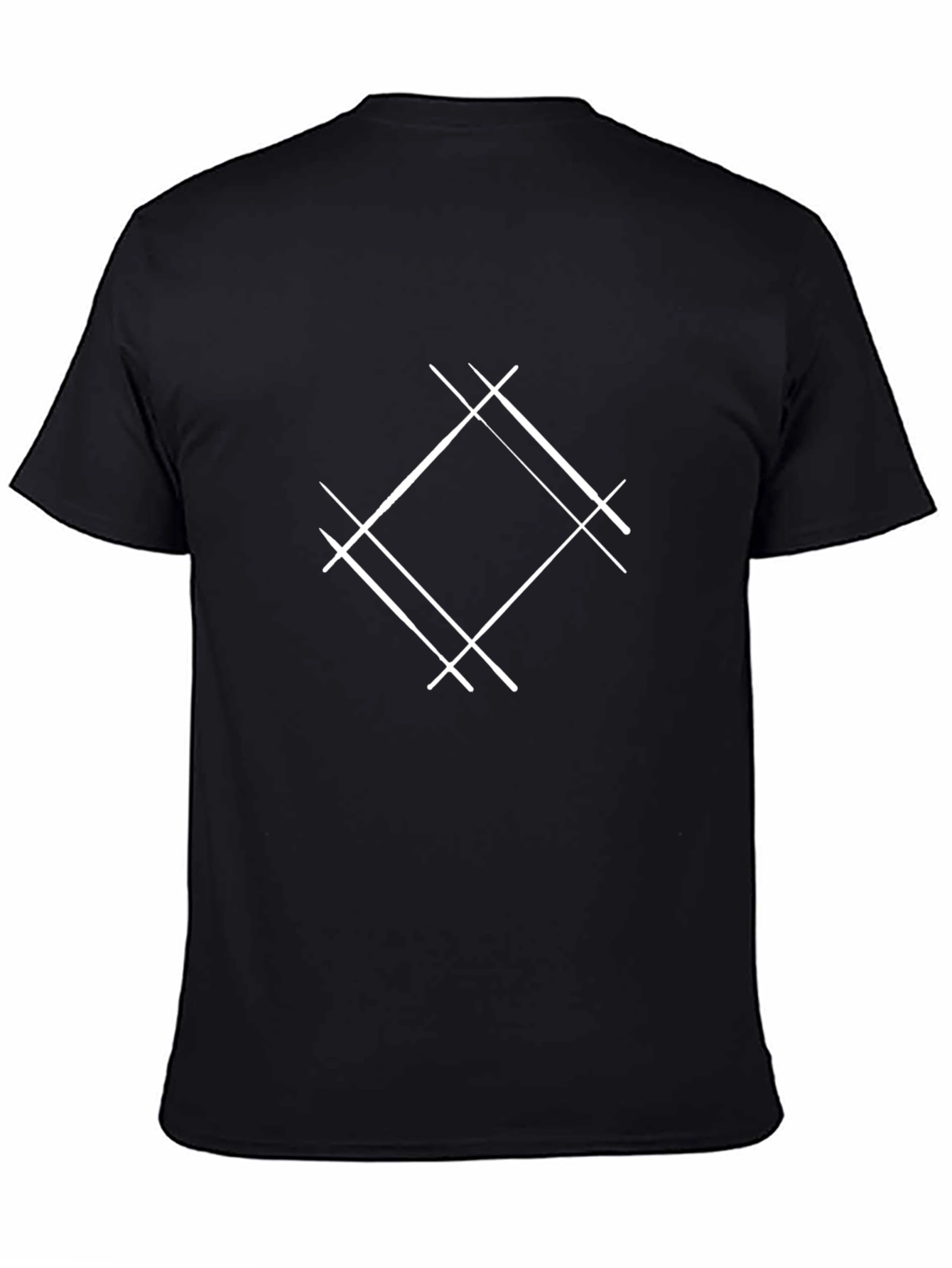 Modern Geometric Graphic Tee - Black