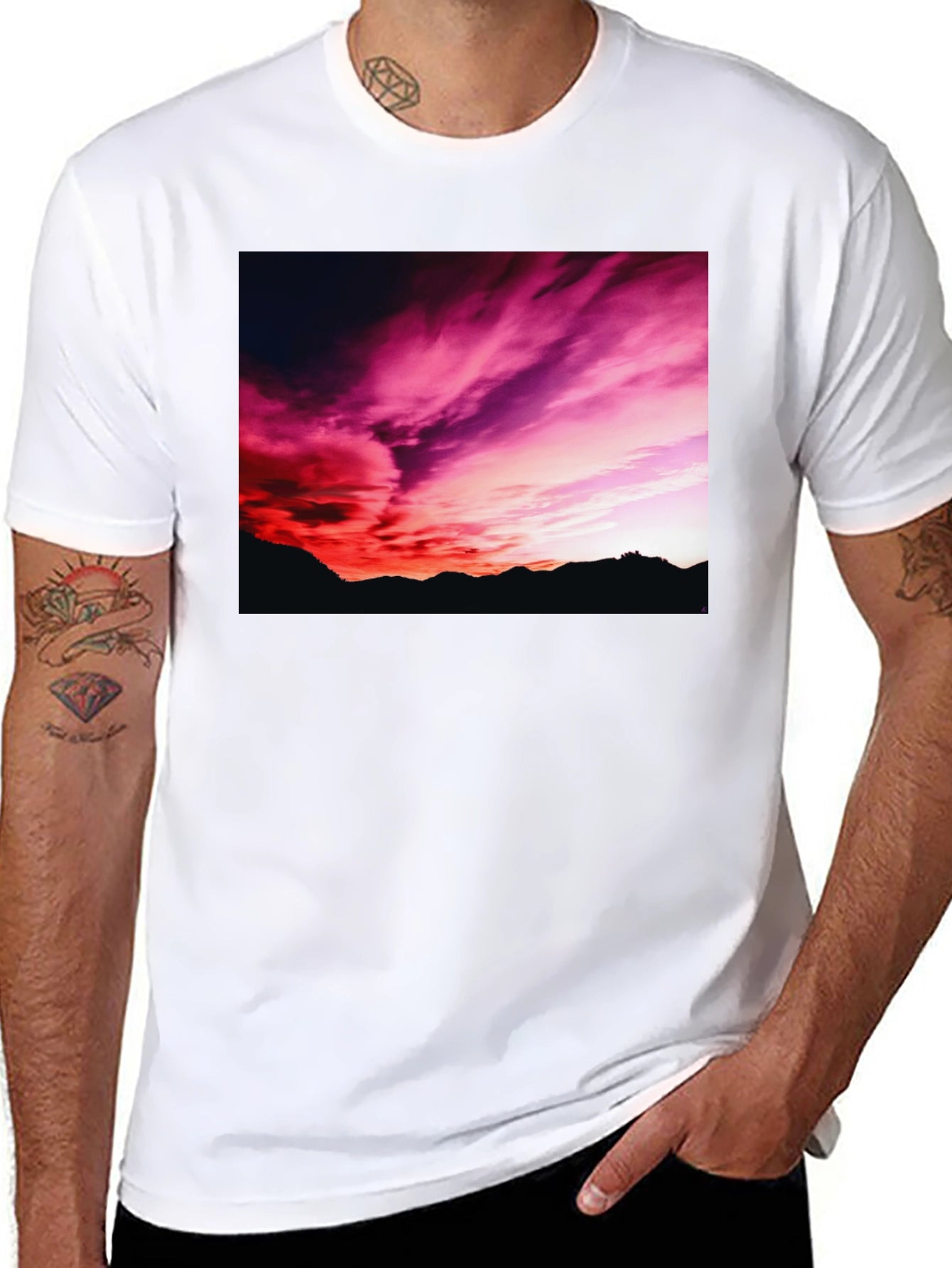 Sunset Sky Black T-Shirt