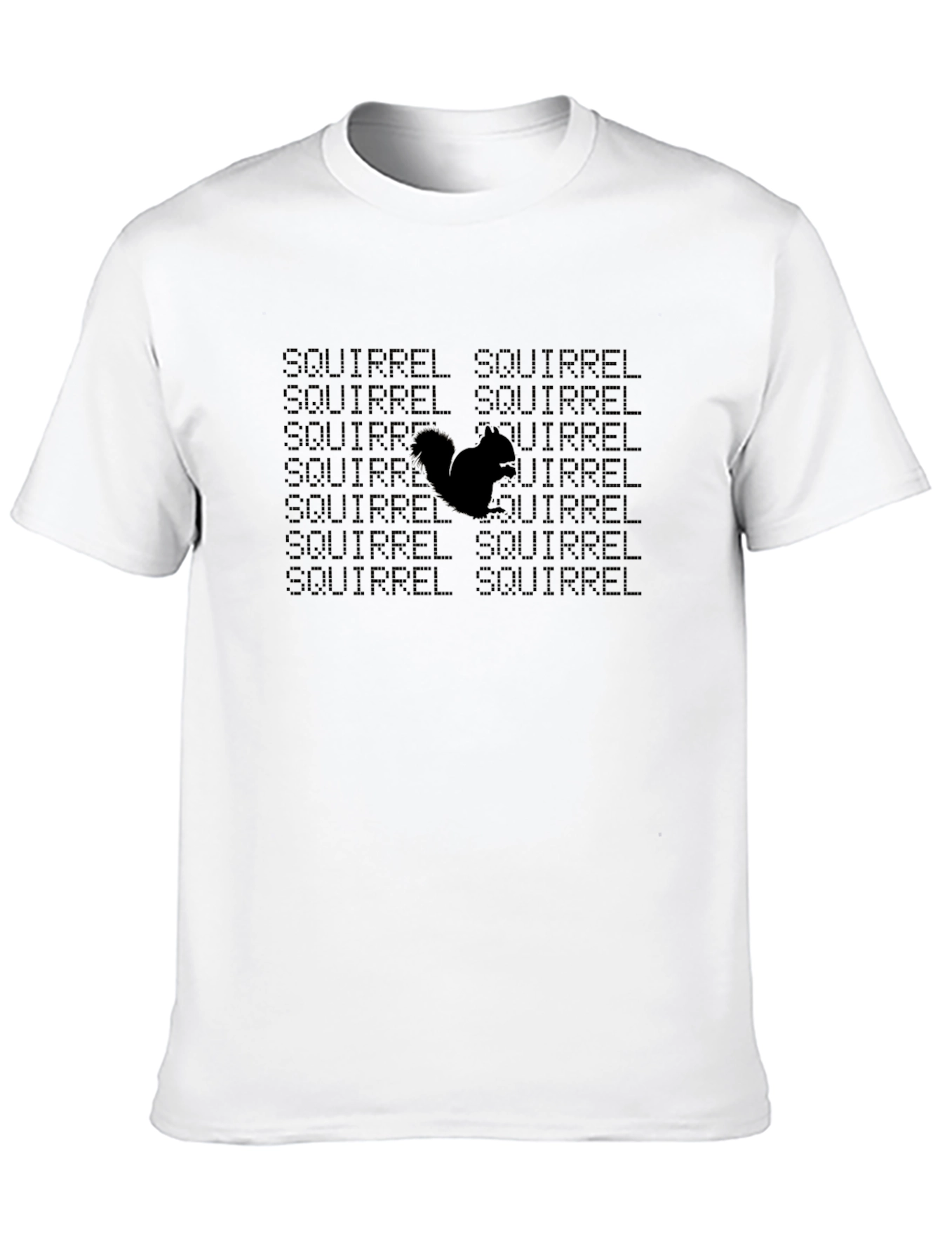 Squirrel Pattern Black T-Shirt