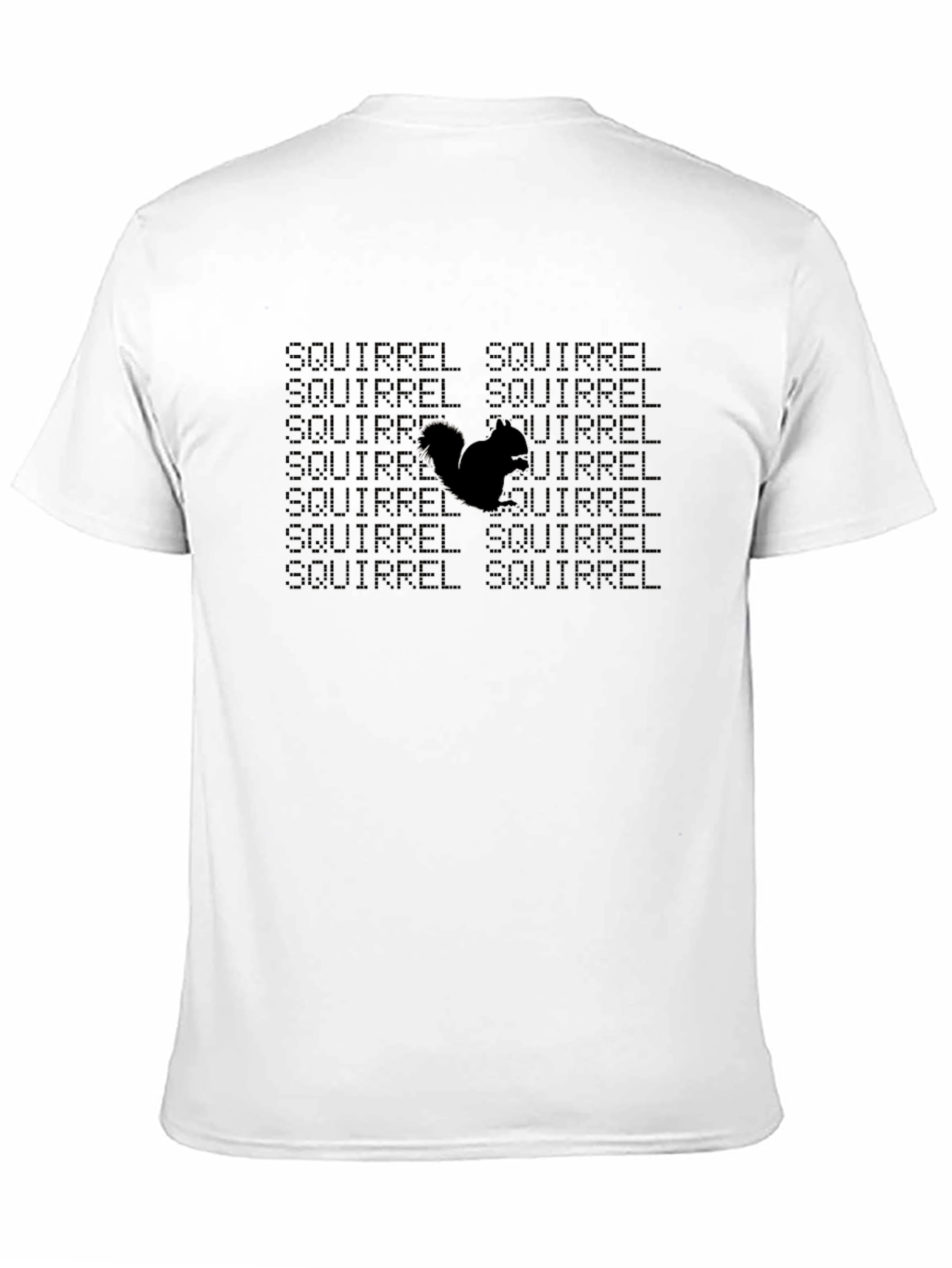 Squirrel Pattern Black T-Shirt