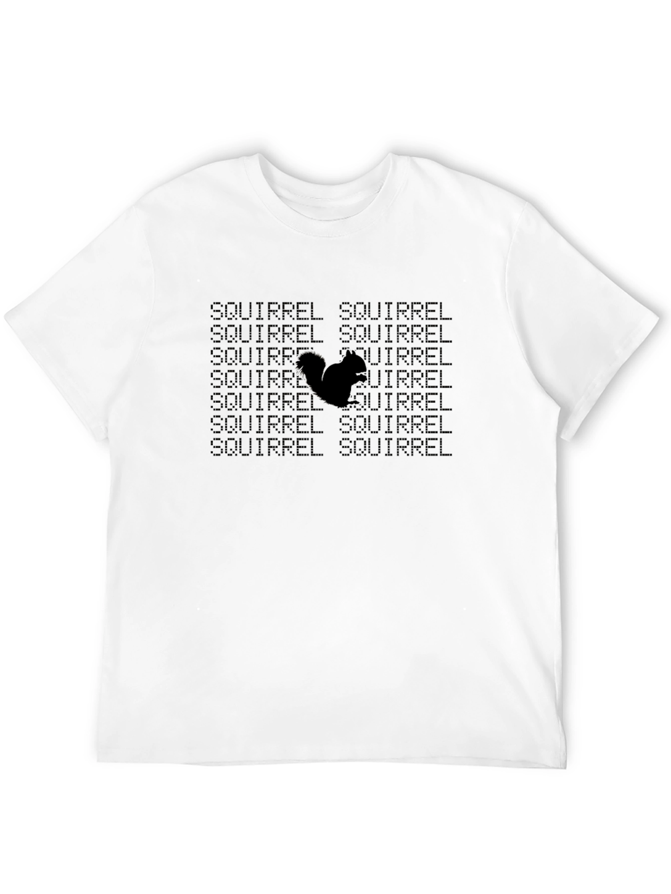 Squirrel Pattern Black T-Shirt