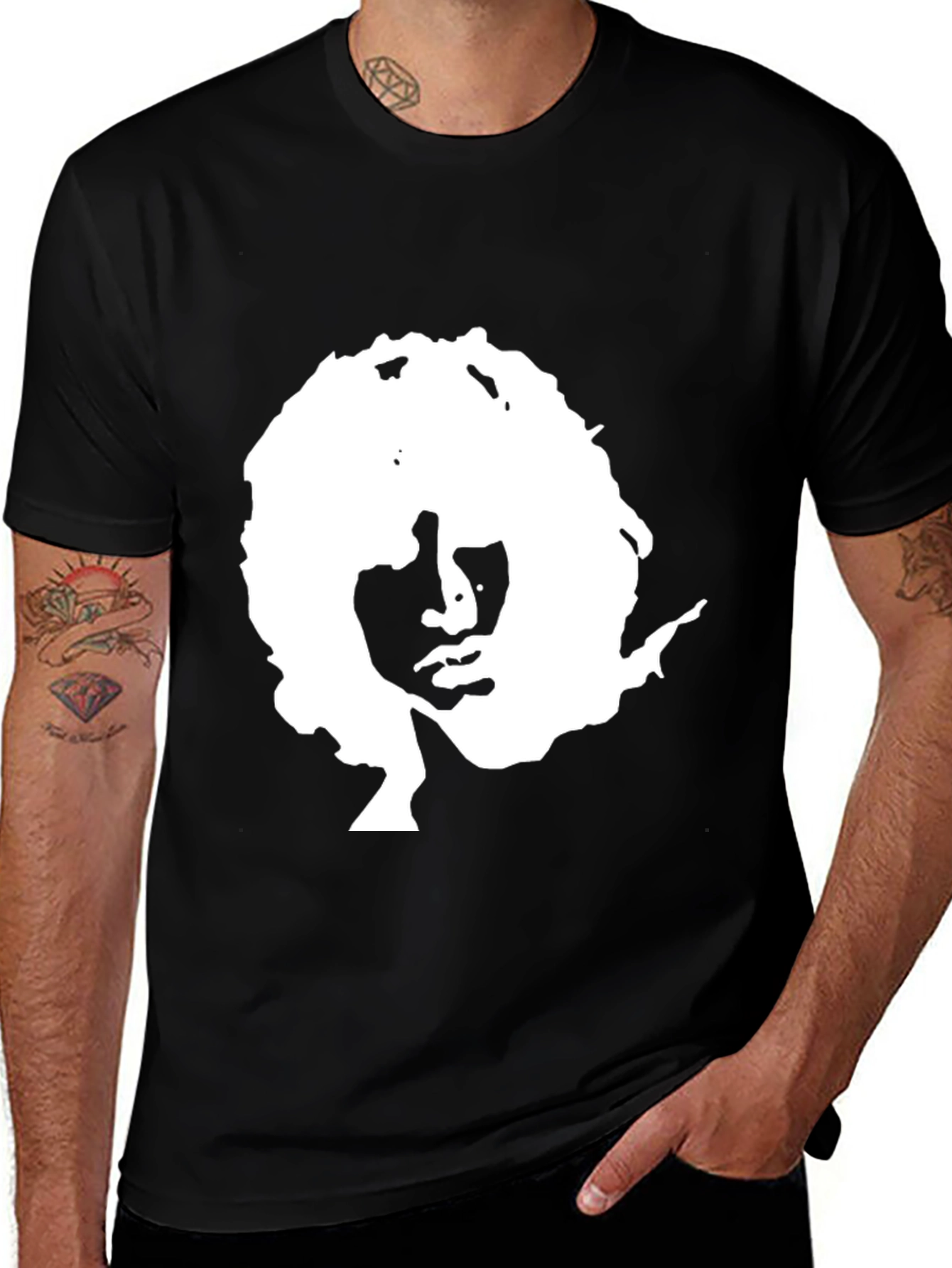 Retro Silhouette Graphic Black T-Shirt