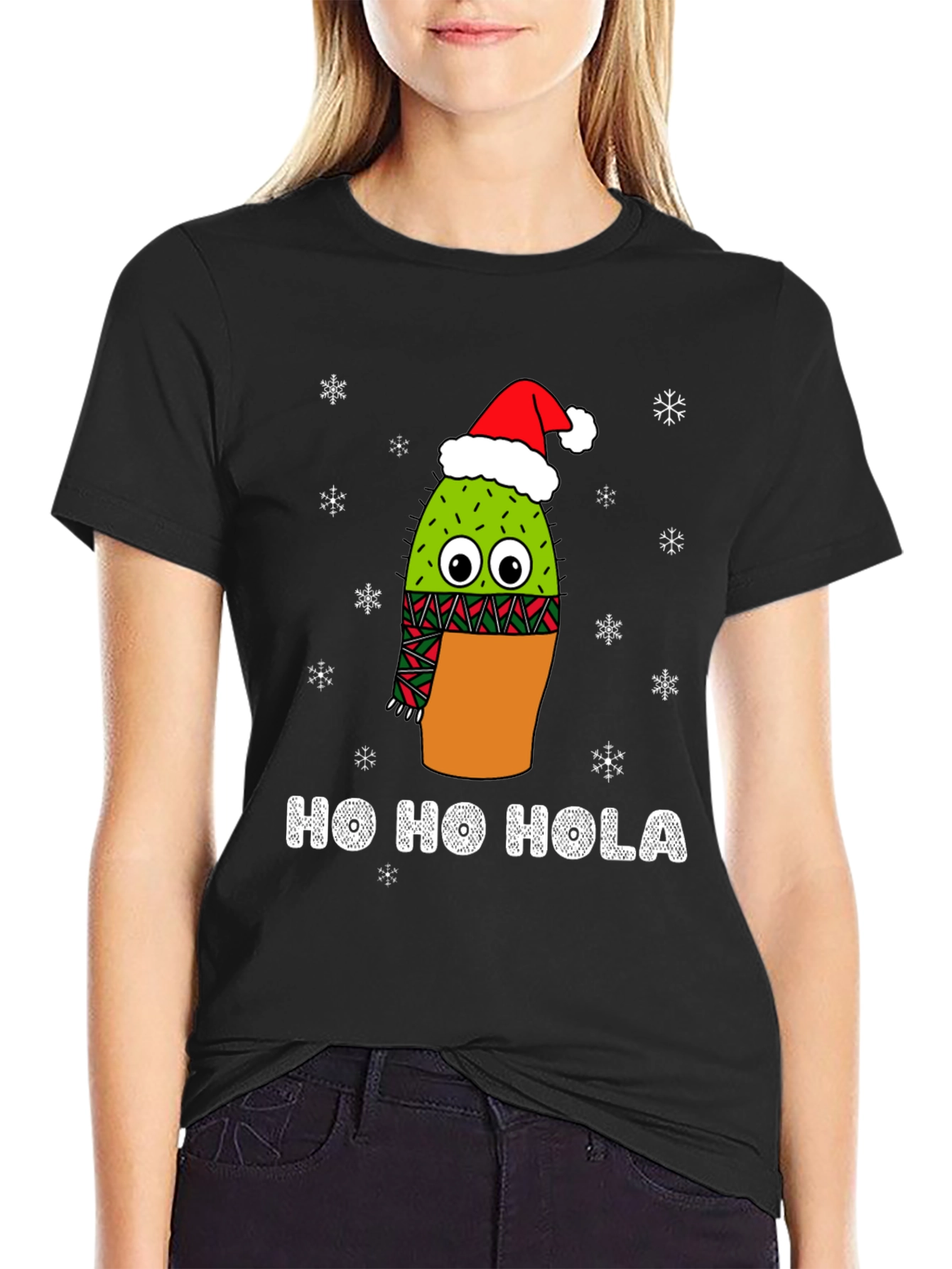 Ho Ho Hola Christmas Cactus T-Shirt