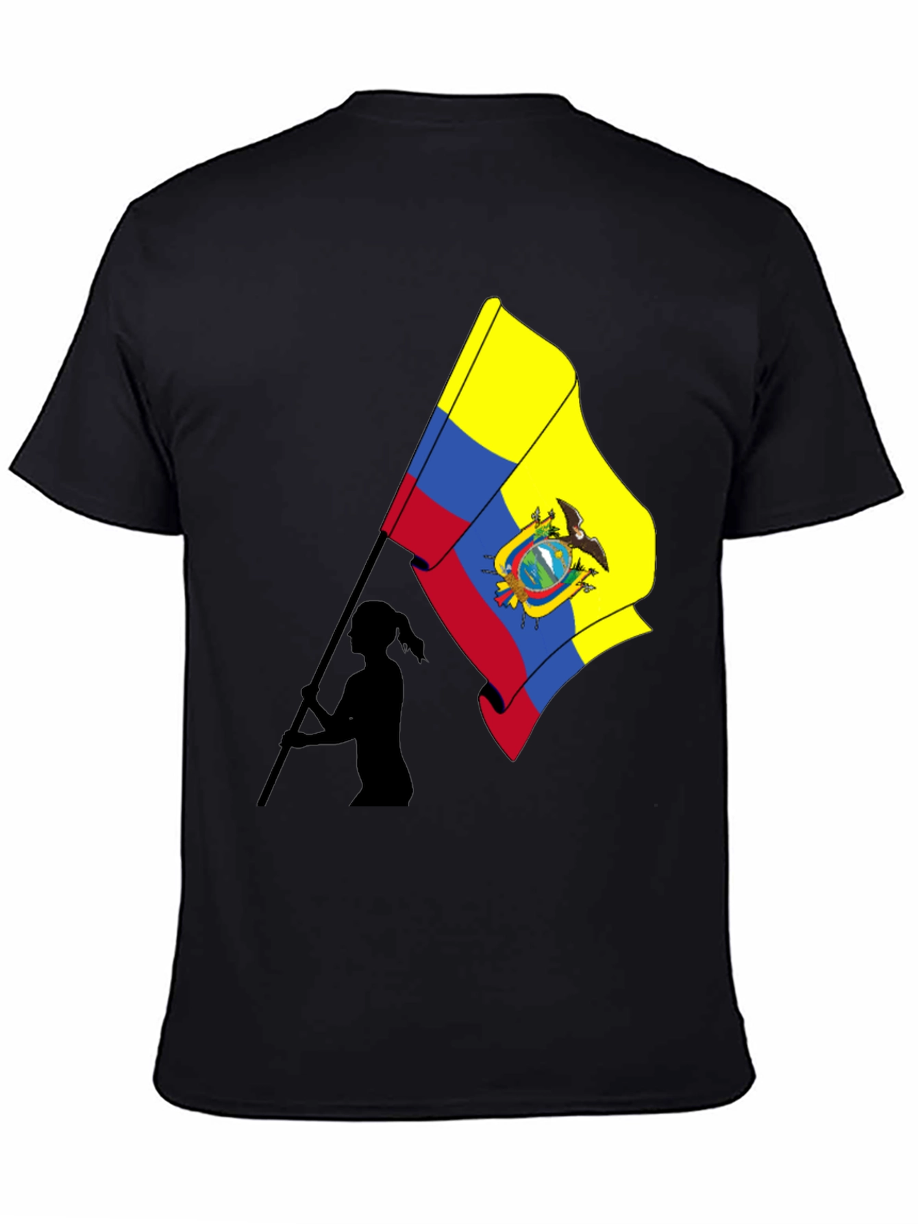 Ecuador Flag Graphic T-Shirt - Black