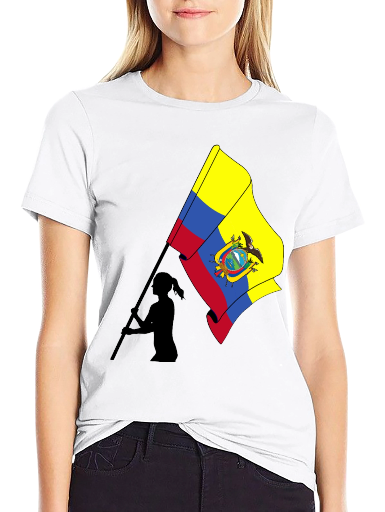 Ecuador Flag Graphic T-Shirt - Black
