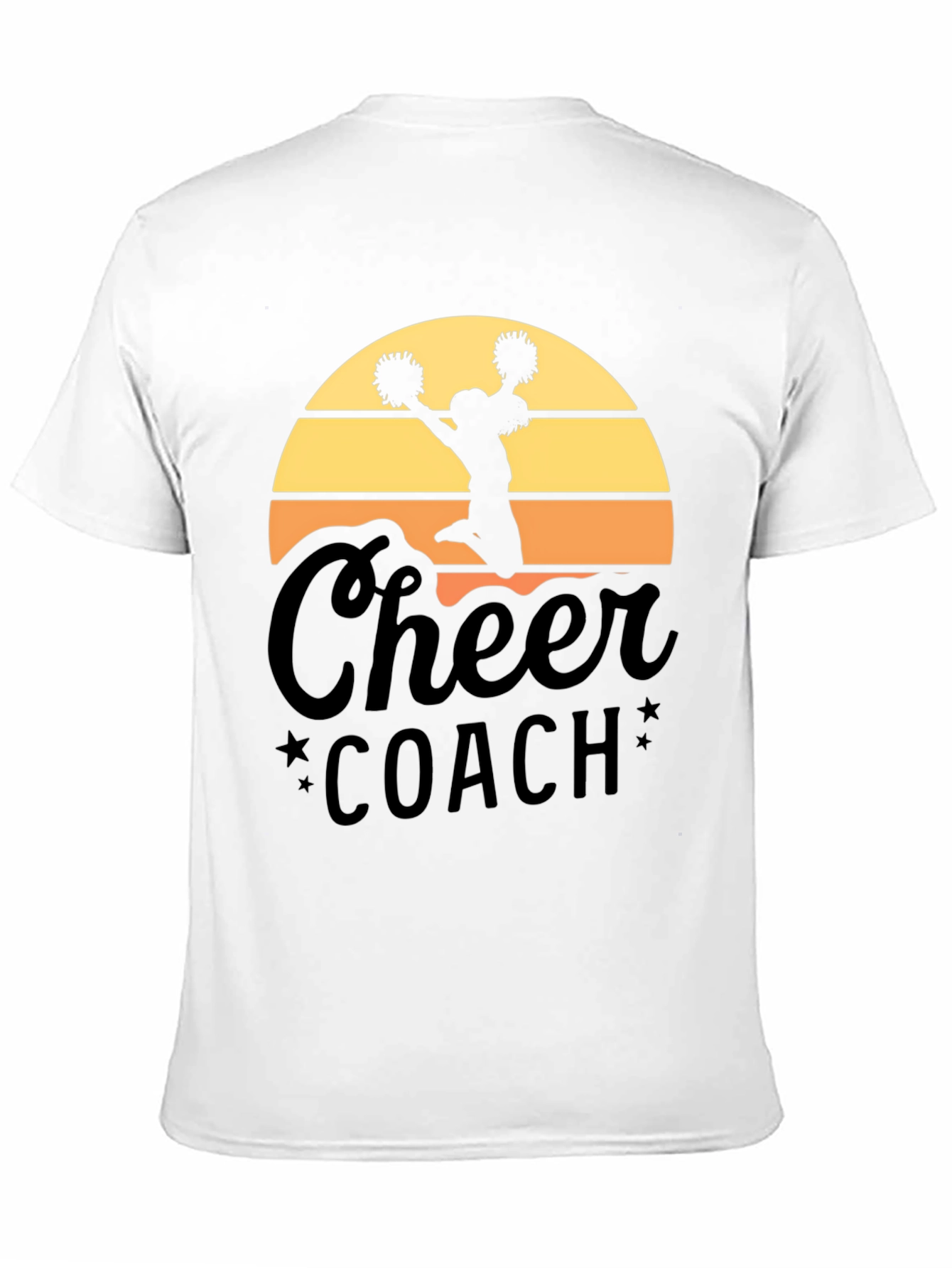 Cheer Coach T-Shirt - Sunset Design Black Tee