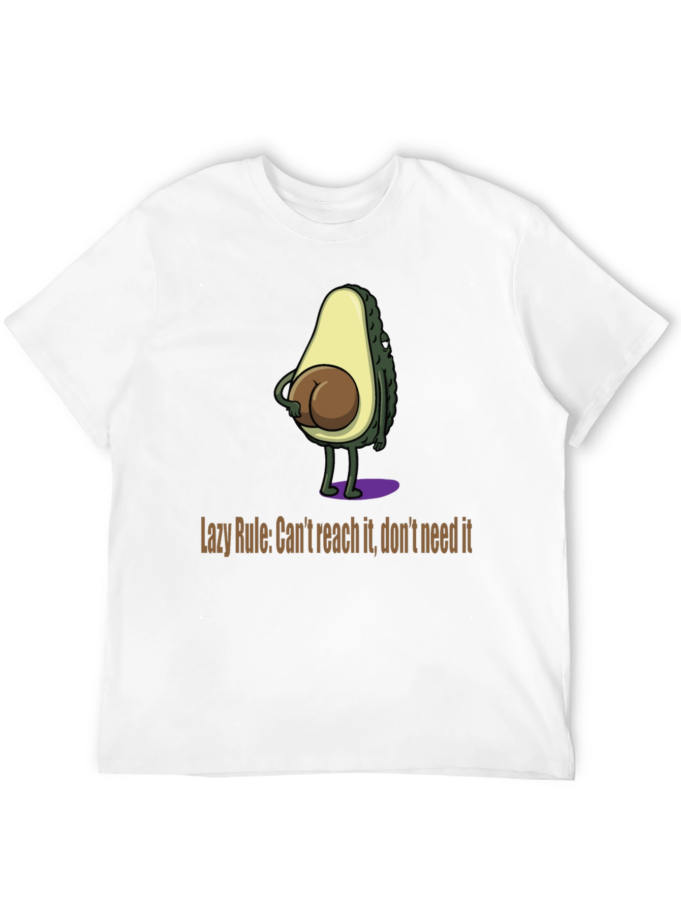 Funny Avocado Booty Graphic T-Shirt - Lazy Rule