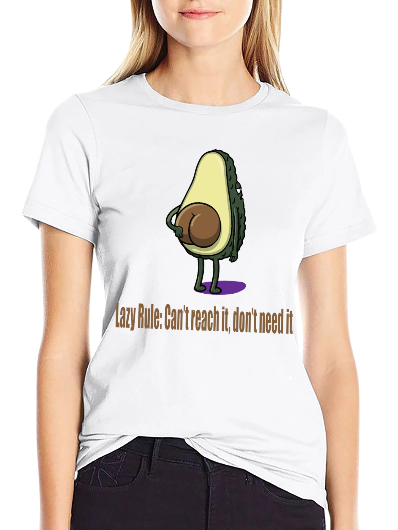 Funny Avocado Booty Graphic T-Shirt - Lazy Rule