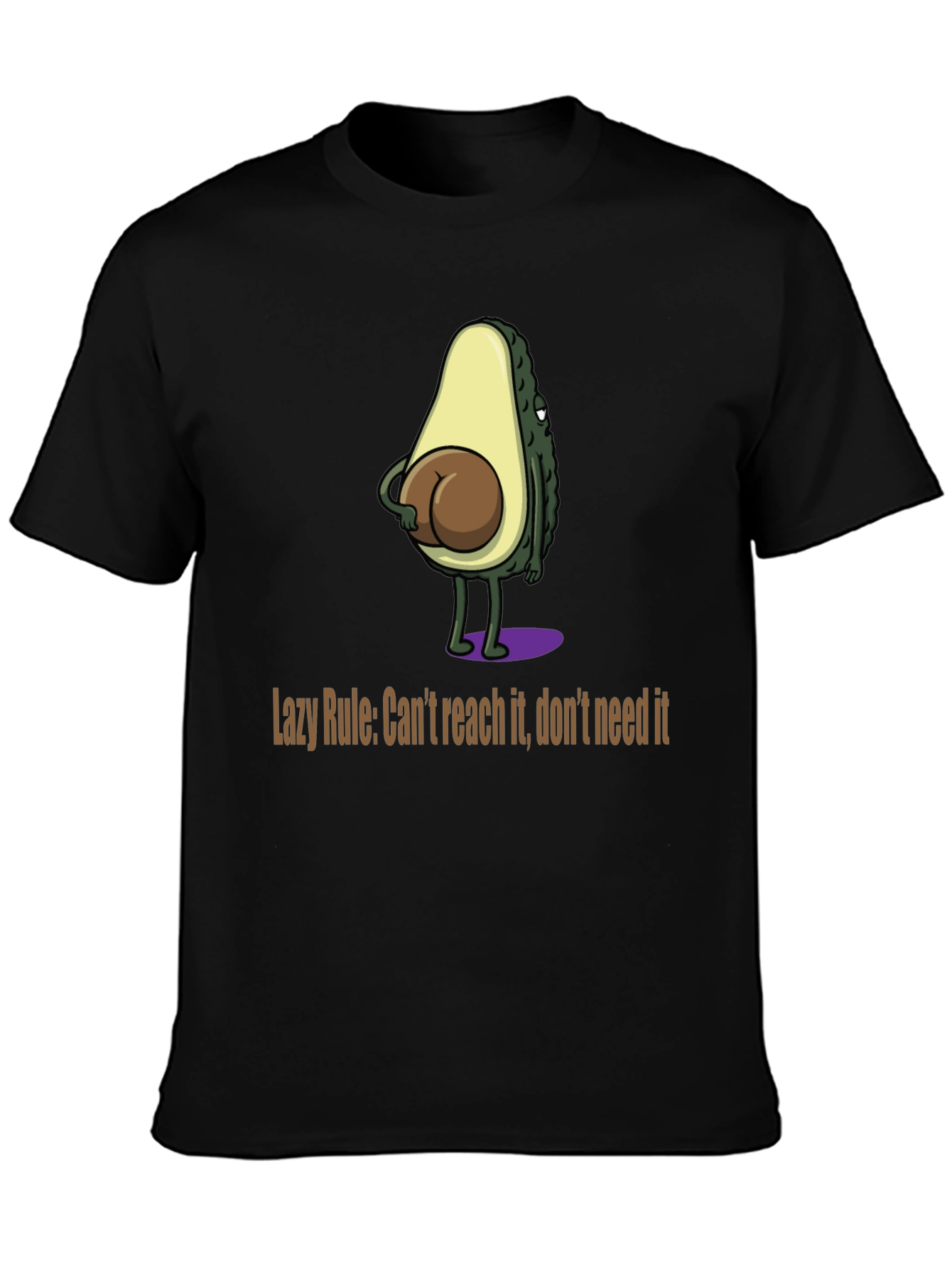 Funny Avocado Booty Graphic T-Shirt - Lazy Rule