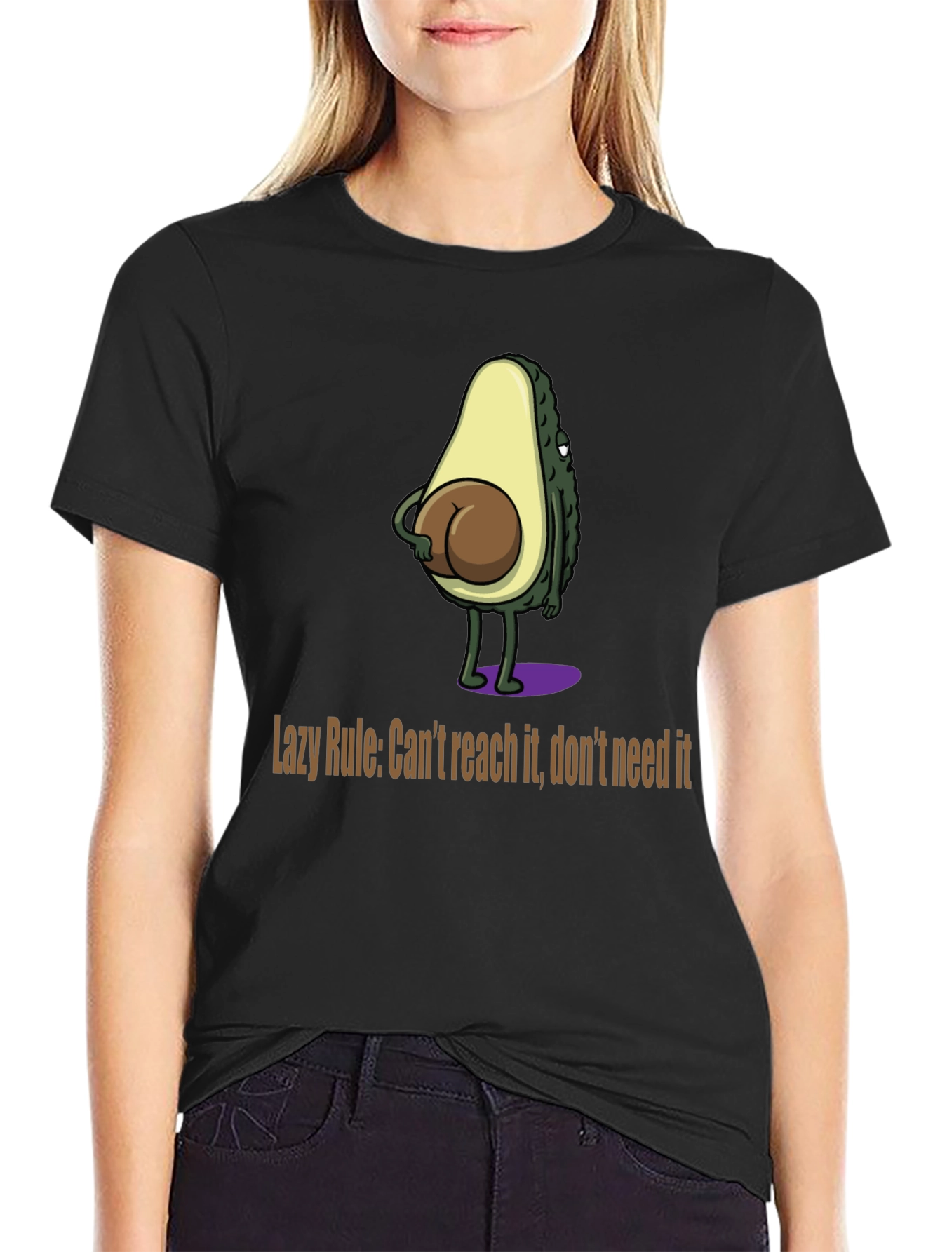Funny Avocado Booty Graphic T-Shirt - Lazy Rule