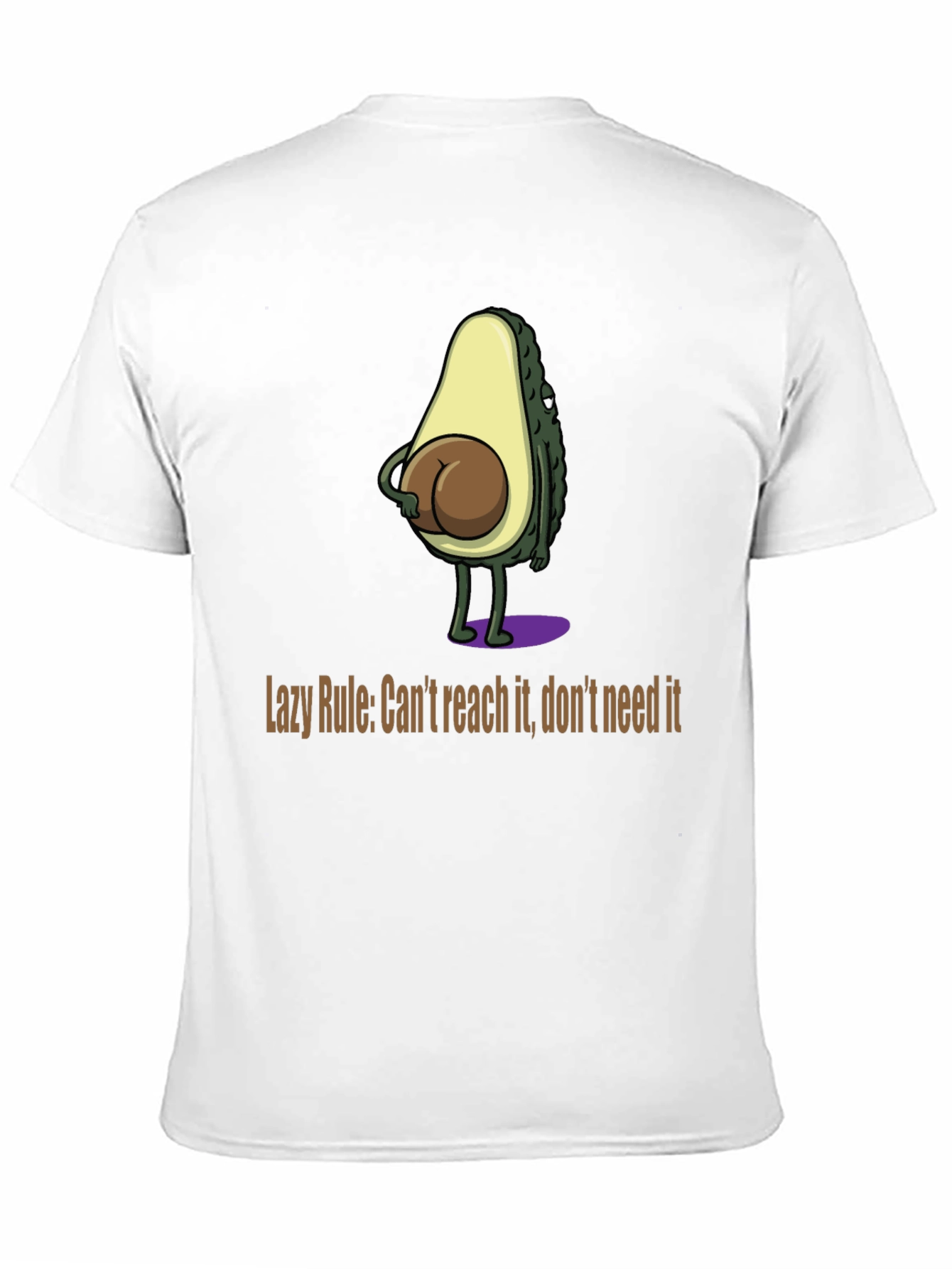 Funny Avocado Booty Graphic T-Shirt - Lazy Rule