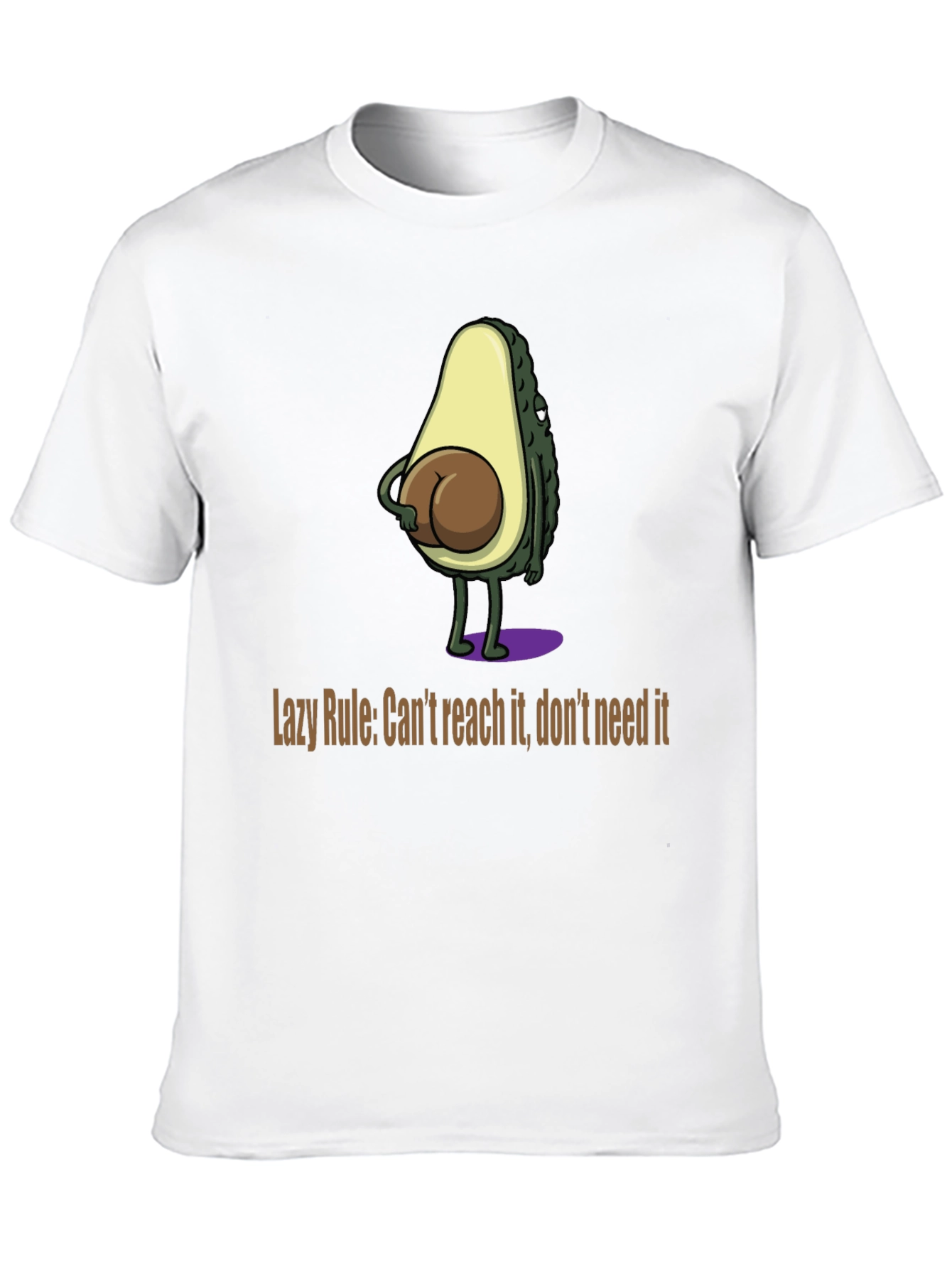 Funny Avocado Booty Graphic T-Shirt - Lazy Rule