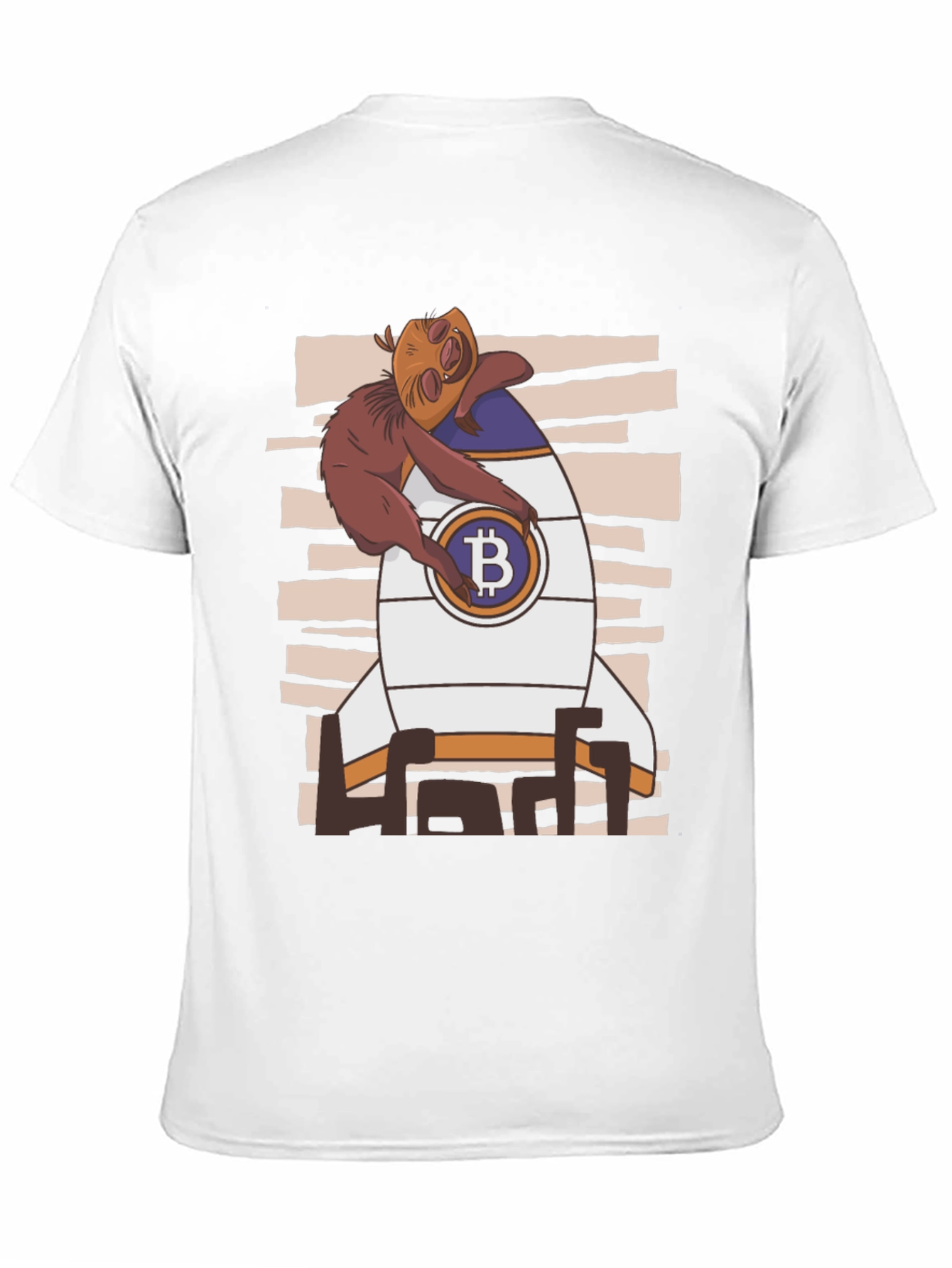 Bitcoin Sloth Rocket Black T-Shirt