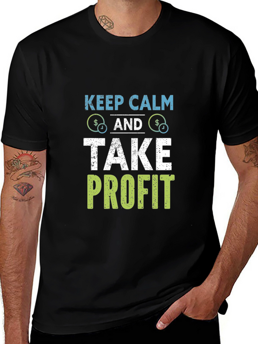Keep Calm & Take Profit Black T-Shirt