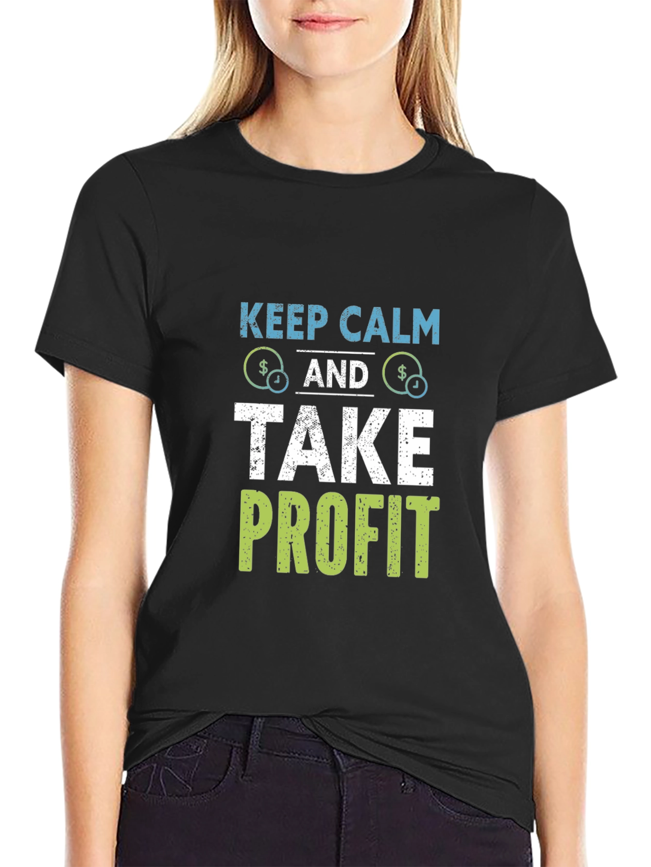 Keep Calm & Take Profit Black T-Shirt