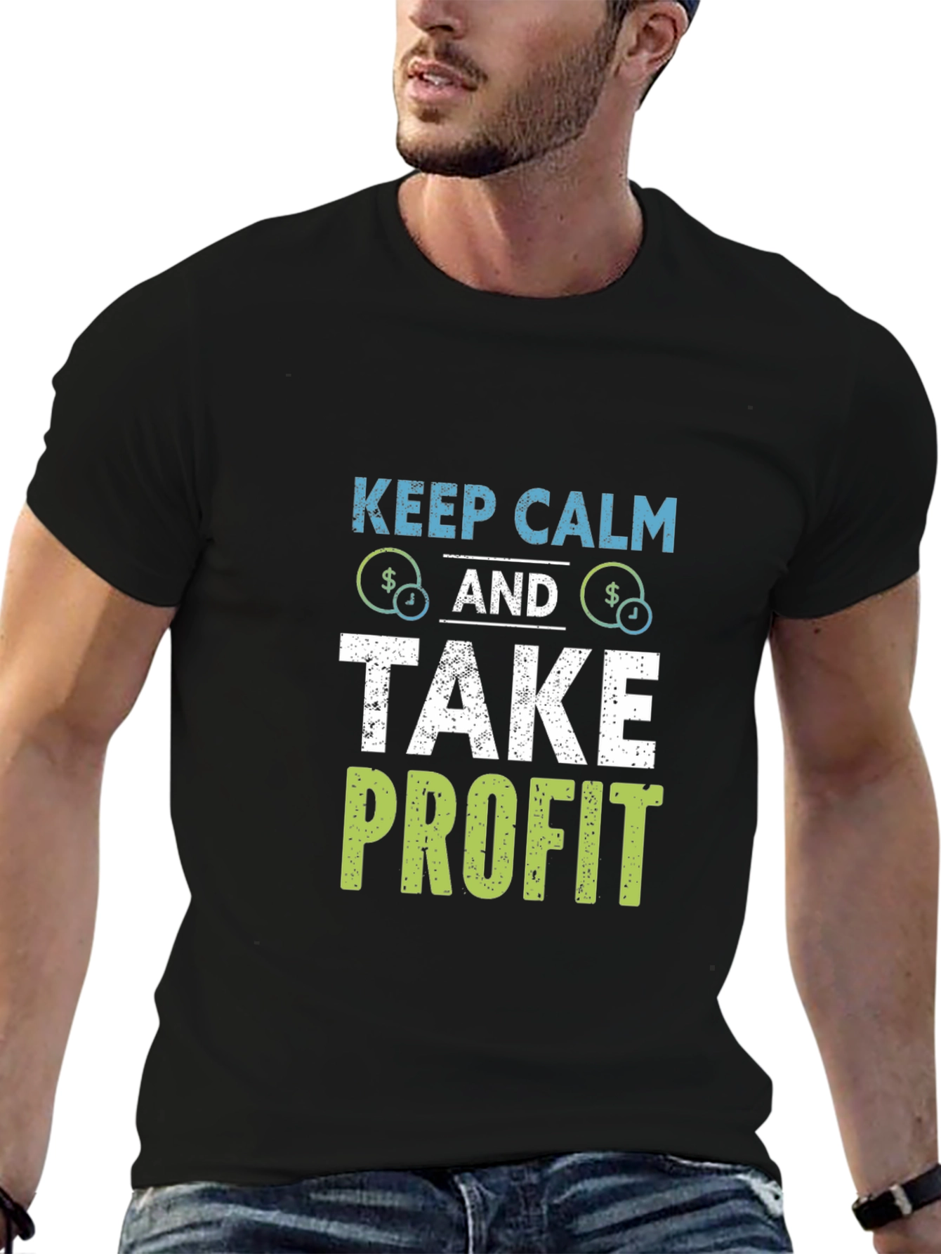 Keep Calm & Take Profit Black T-Shirt