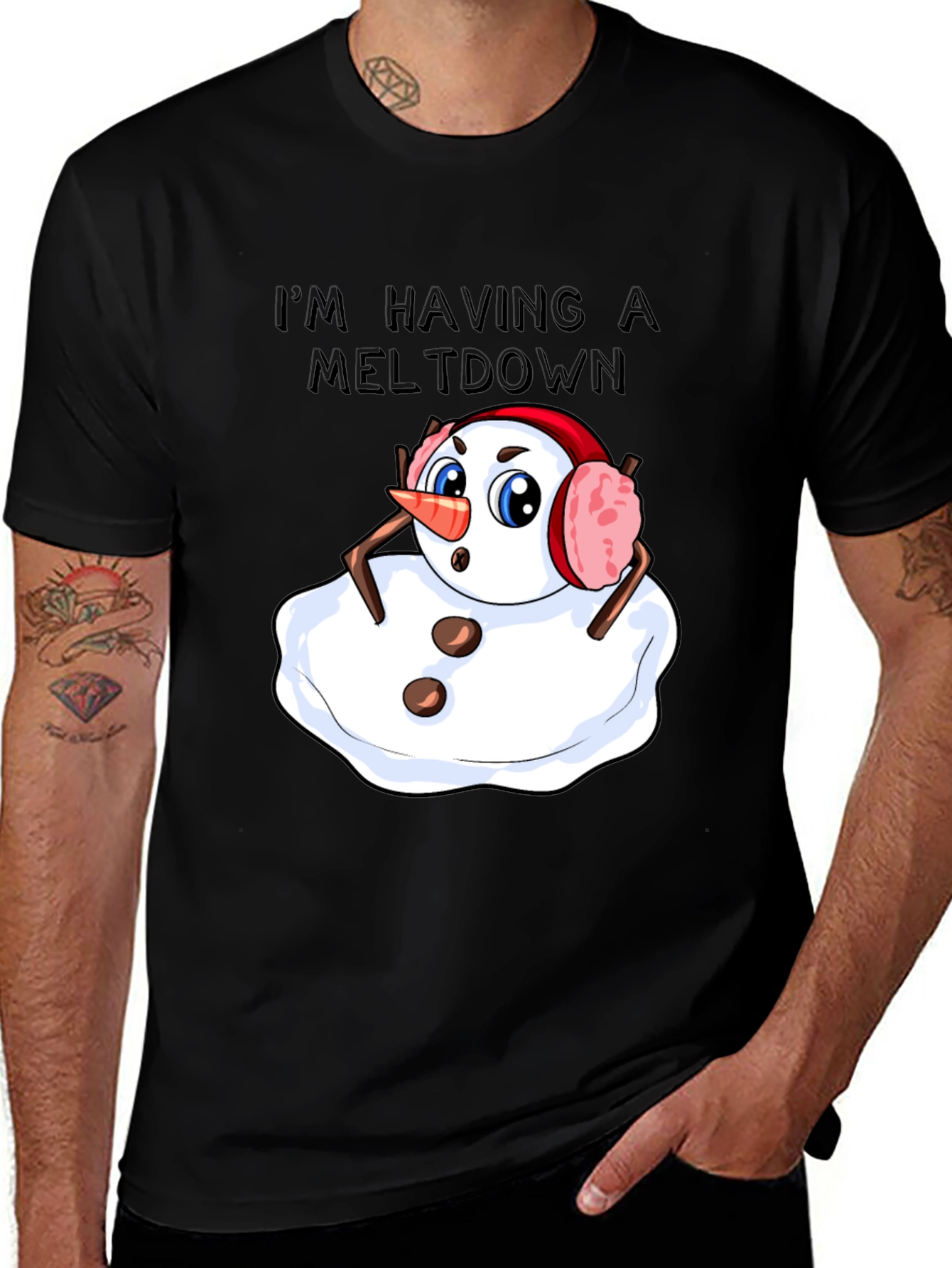 Meltdown Snowman T-Shirt - Funny Holiday Tee