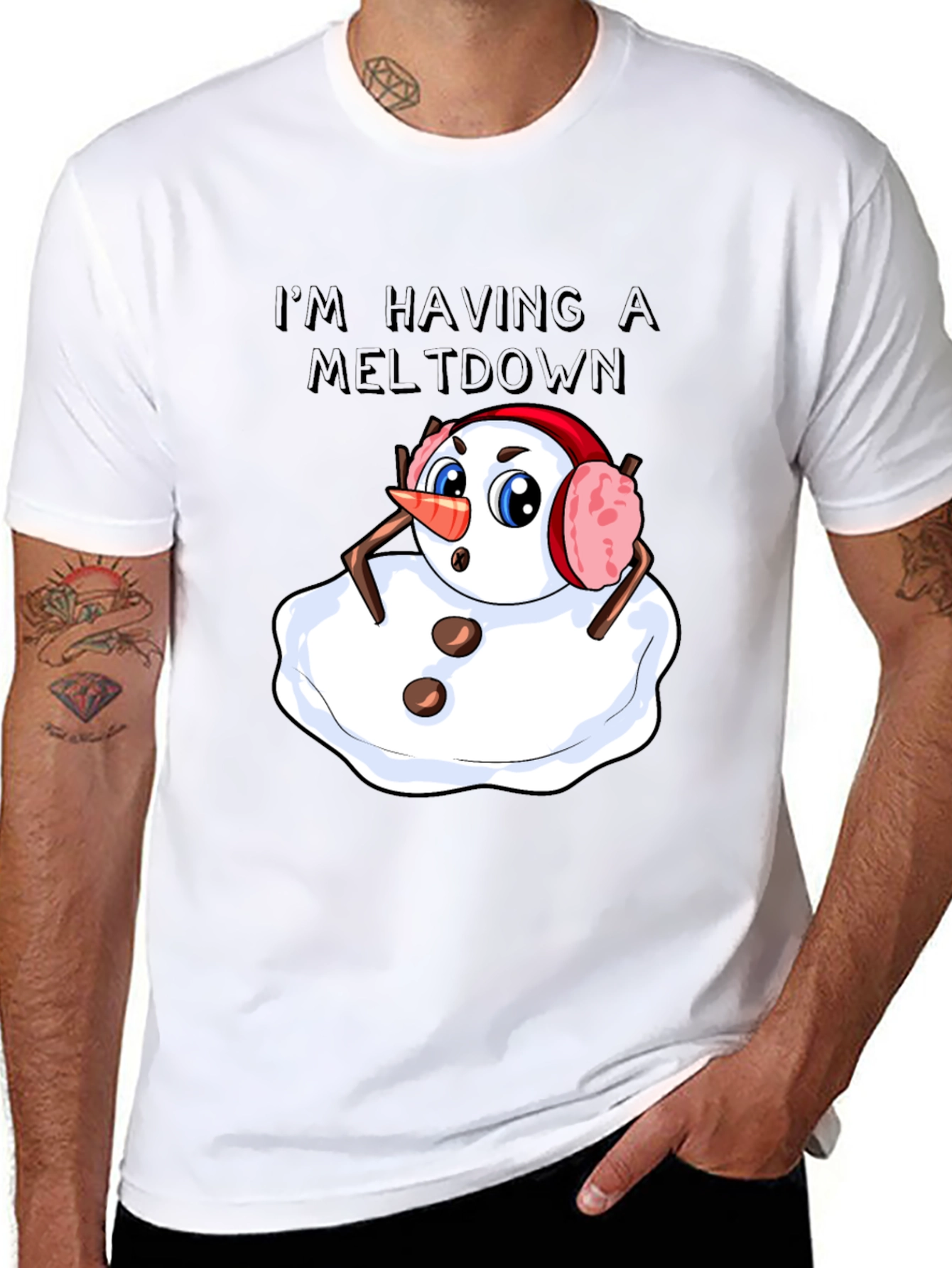 Meltdown Snowman T-Shirt - Funny Holiday Tee