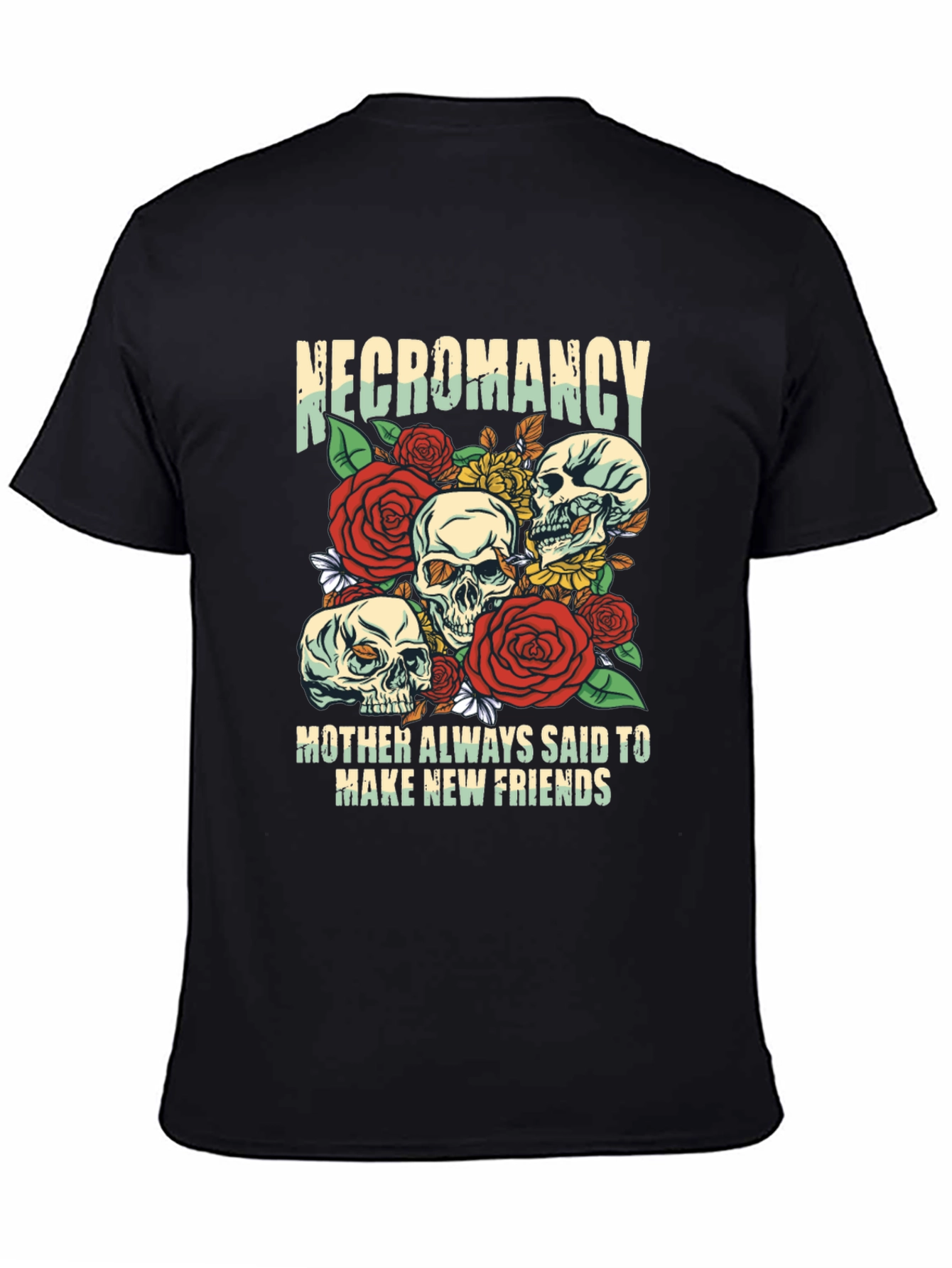 Necromancy Skull Graphic T-Shirt - Make New Friends Tee