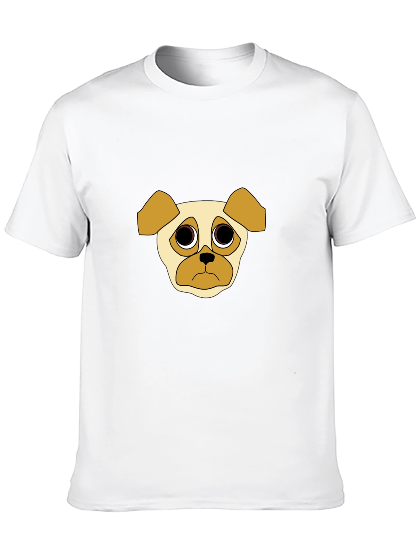 Sad Pug Graphic Tee - Black Cotton Casual T-Shirt