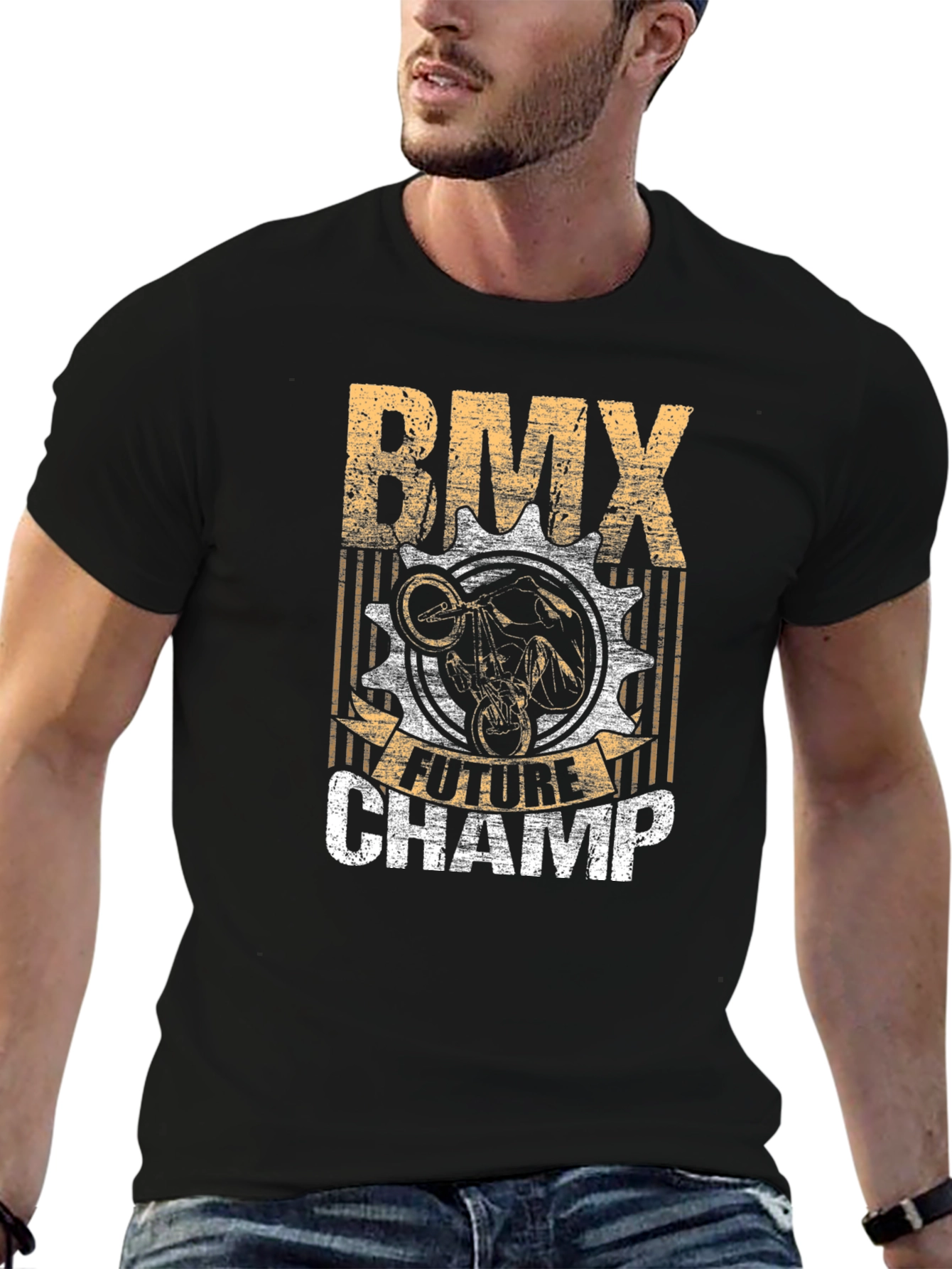 BMX Future Champ Graphic Tee - Black Cotton T-Shirt