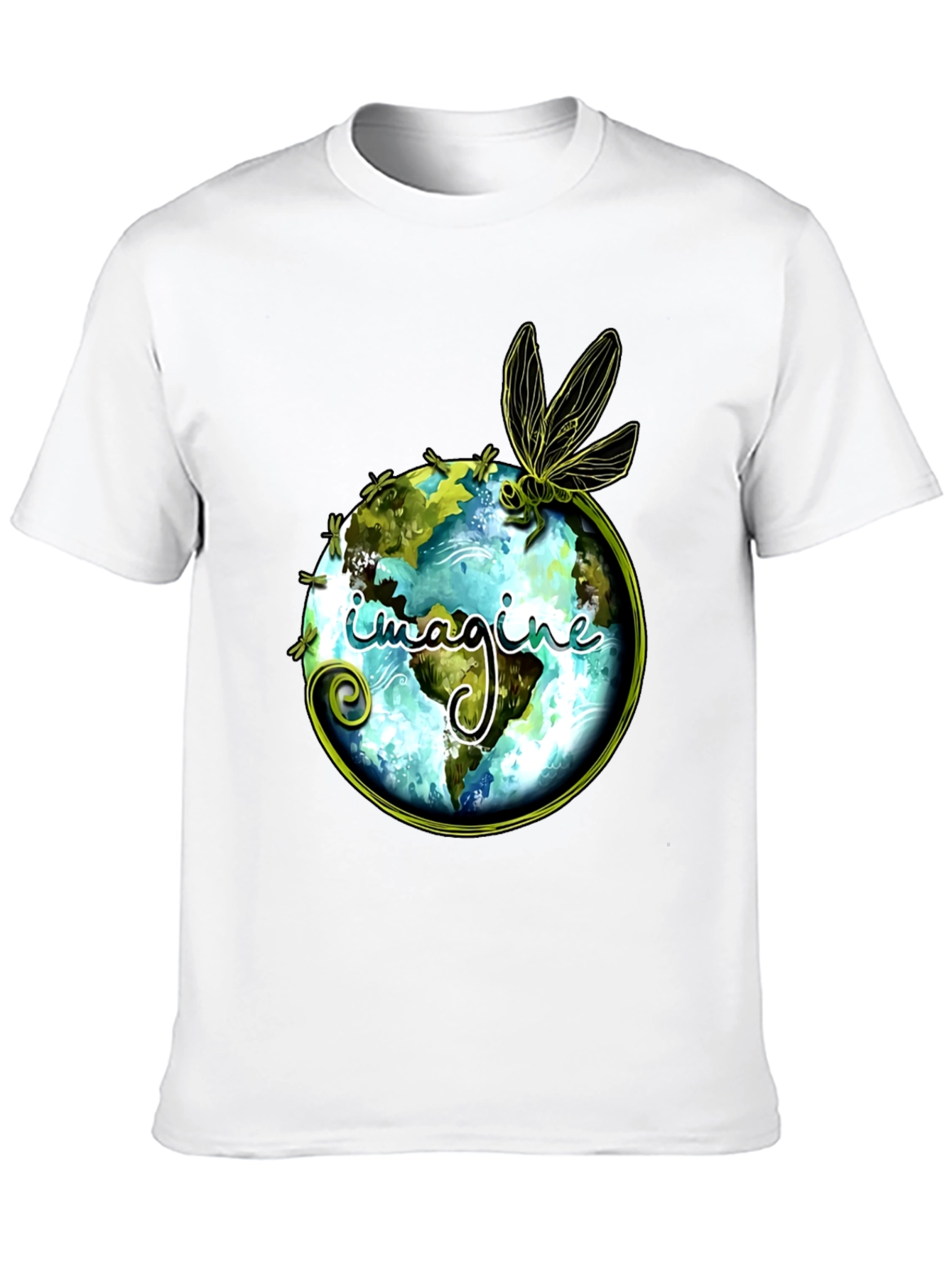 Imagine Earth Dragonfly Graphic Black T-Shirt