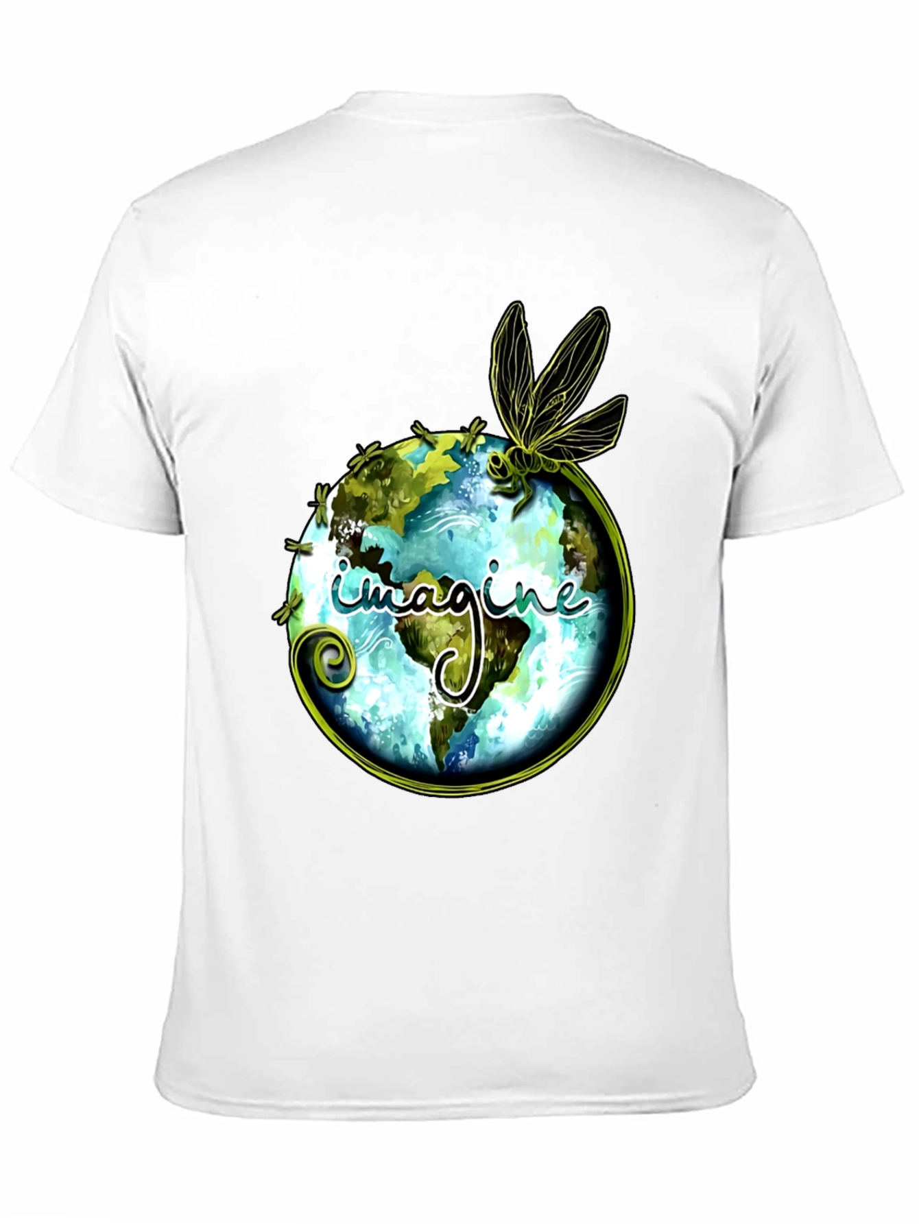 Imagine Earth Dragonfly Graphic Black T-Shirt