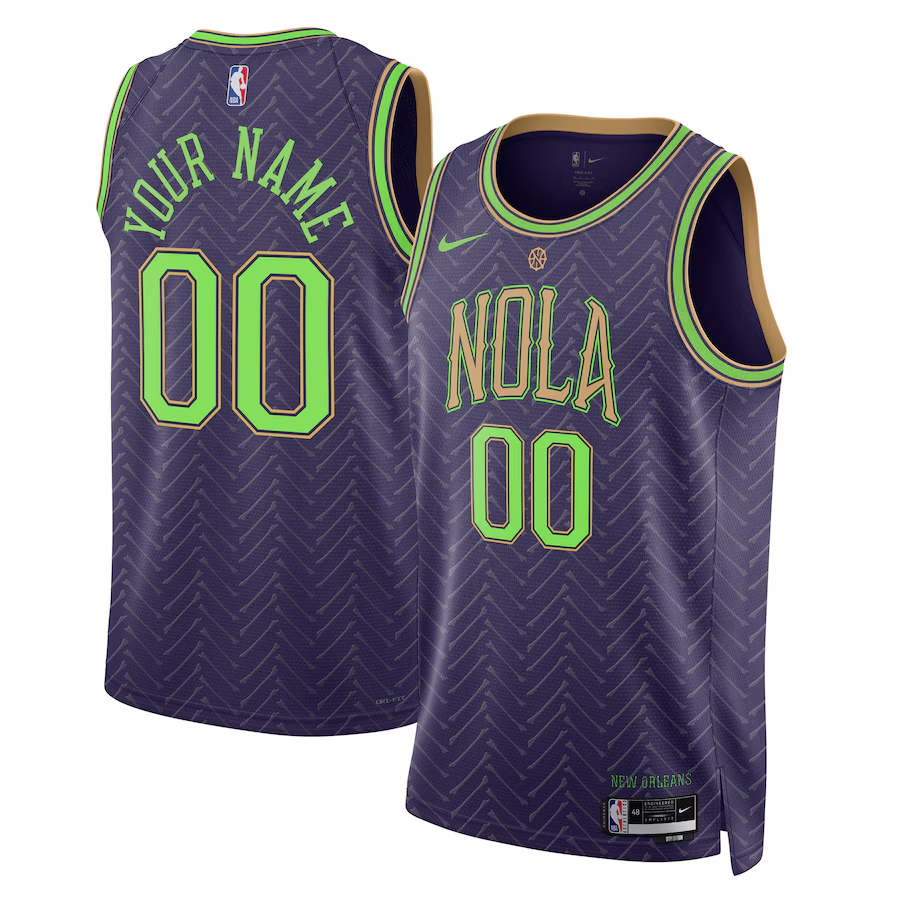 Men's New Orleans Pelicans Purple 2024/25 Custom Swingman Jerseys - City Edition