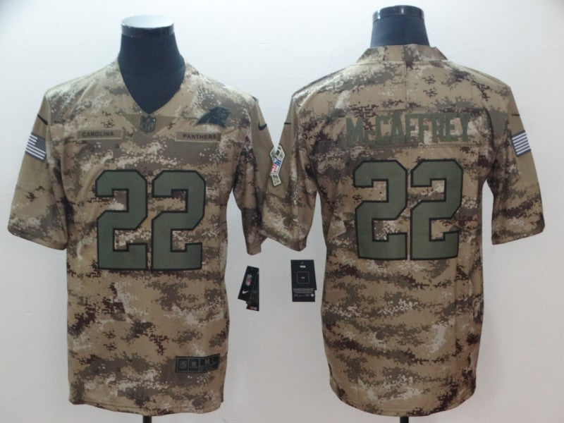 Men's Carolina Panthers Christian McCaffrey #22 Camouflage Game Jerseys
