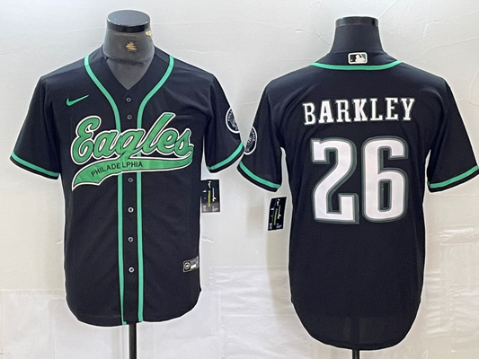 Men's Philadelphia Eagles Saquon Barkley #26 Black Player Jerseys Joint Edition