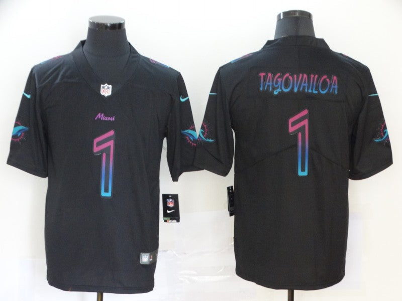 Men's Miami Dolphins Tua Tagovailoa #1 Black City Edition Game Jerseys
