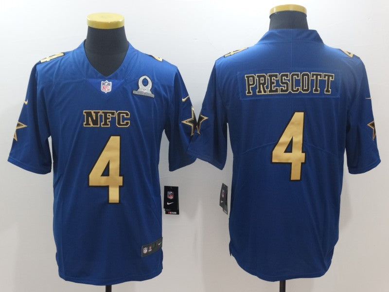 Men's Dallas Cowboys Dak Prescott #4 Blue Game Player Jerseys