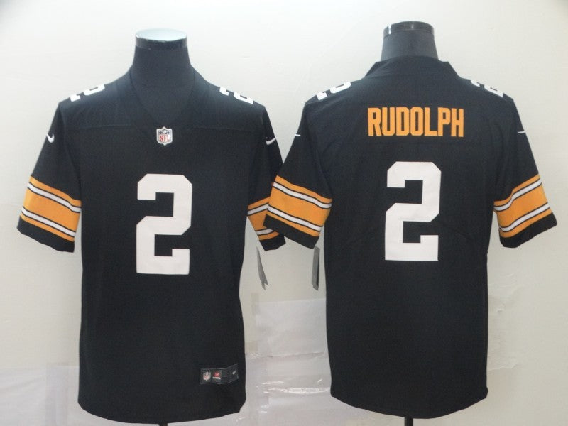 Men's Pittsburgh Steelers Mason Rudolph #2 Black Player Game Jerseys