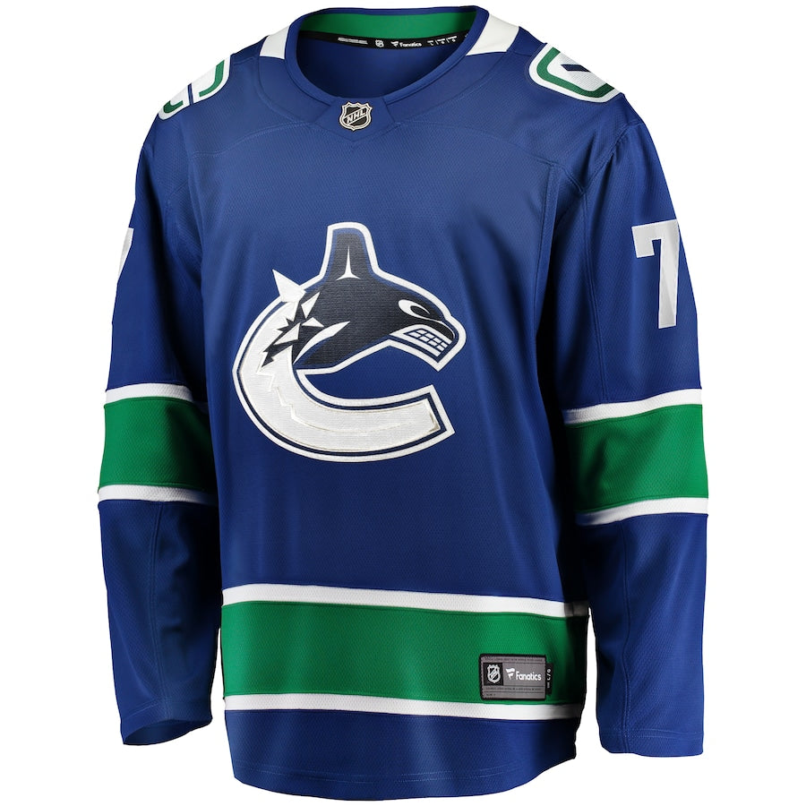 Men's Vancouver Canucks Carson Soucy Fanatics Blue Home Premier Breakaway Player Jersey