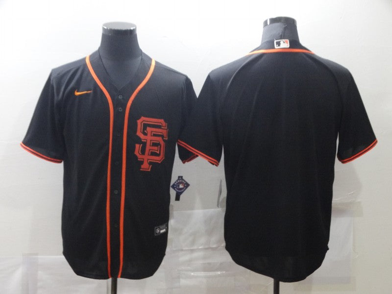 Men's San Francisco Giants Black Alternate Replica Blank Jerseys