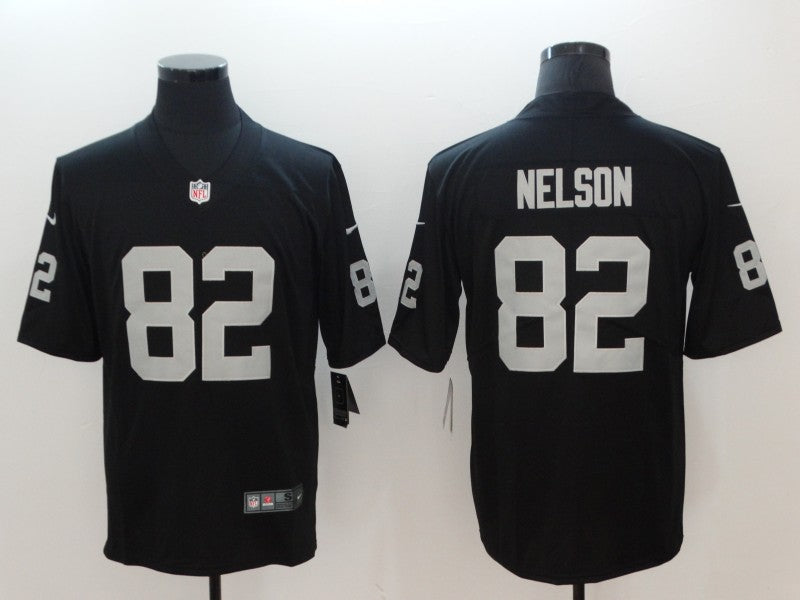 Men's Las Vegas Raiders Jordy Nelson #82 Black Game Player Jerseys