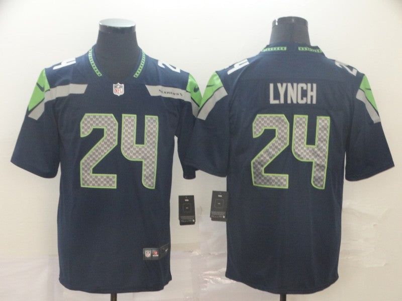 Men's Seattle Seahawks Marshawn Lynch #24 Navy Game Player Jerseys