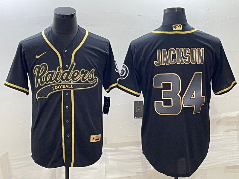 Men's Las Vegas Raiders Bo Jackson #34 Black Game Player Jerseys Joint Edition