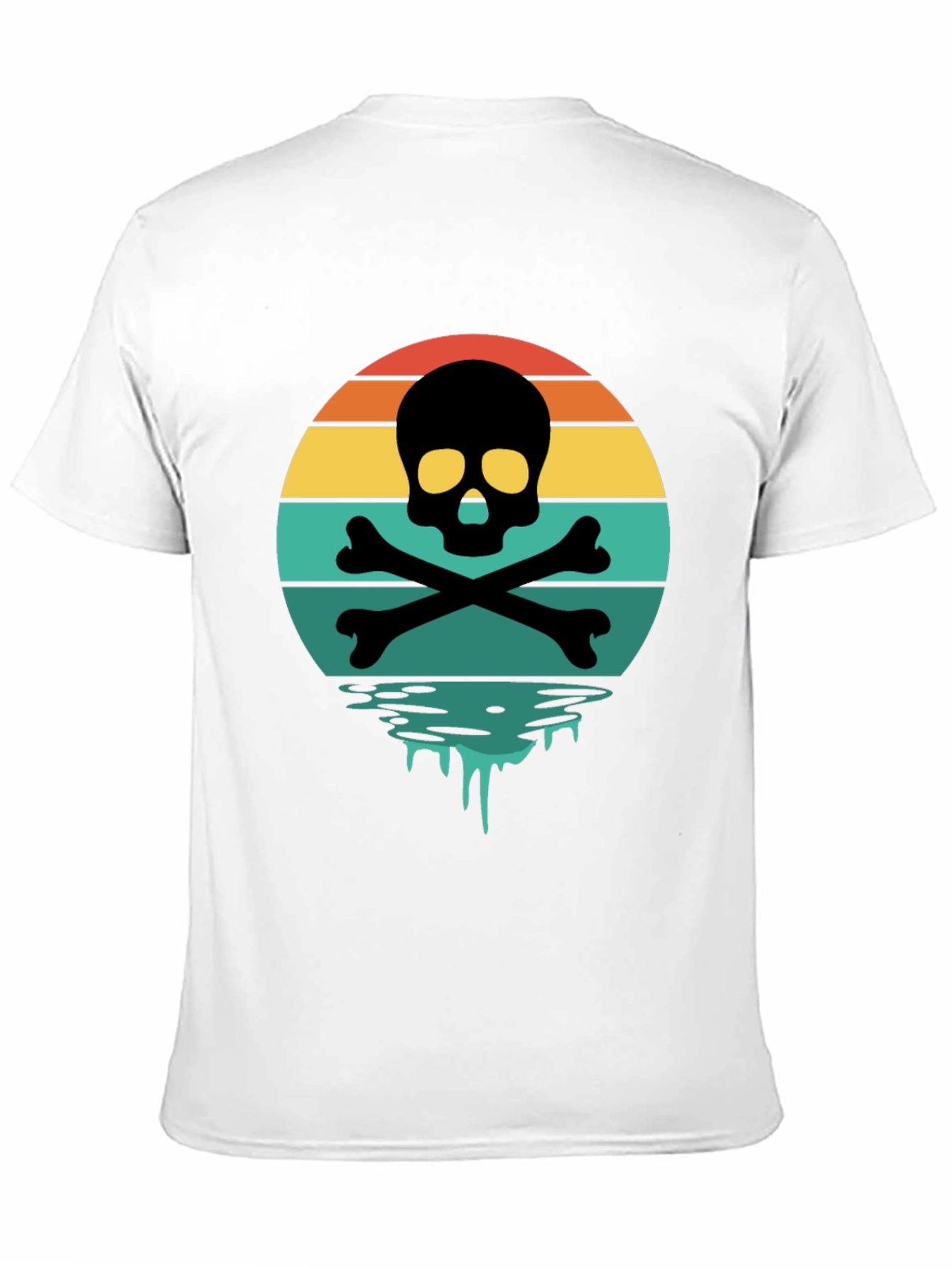 Skull & Crossbones Sunset T-Shirt - Retro Graphic Tee