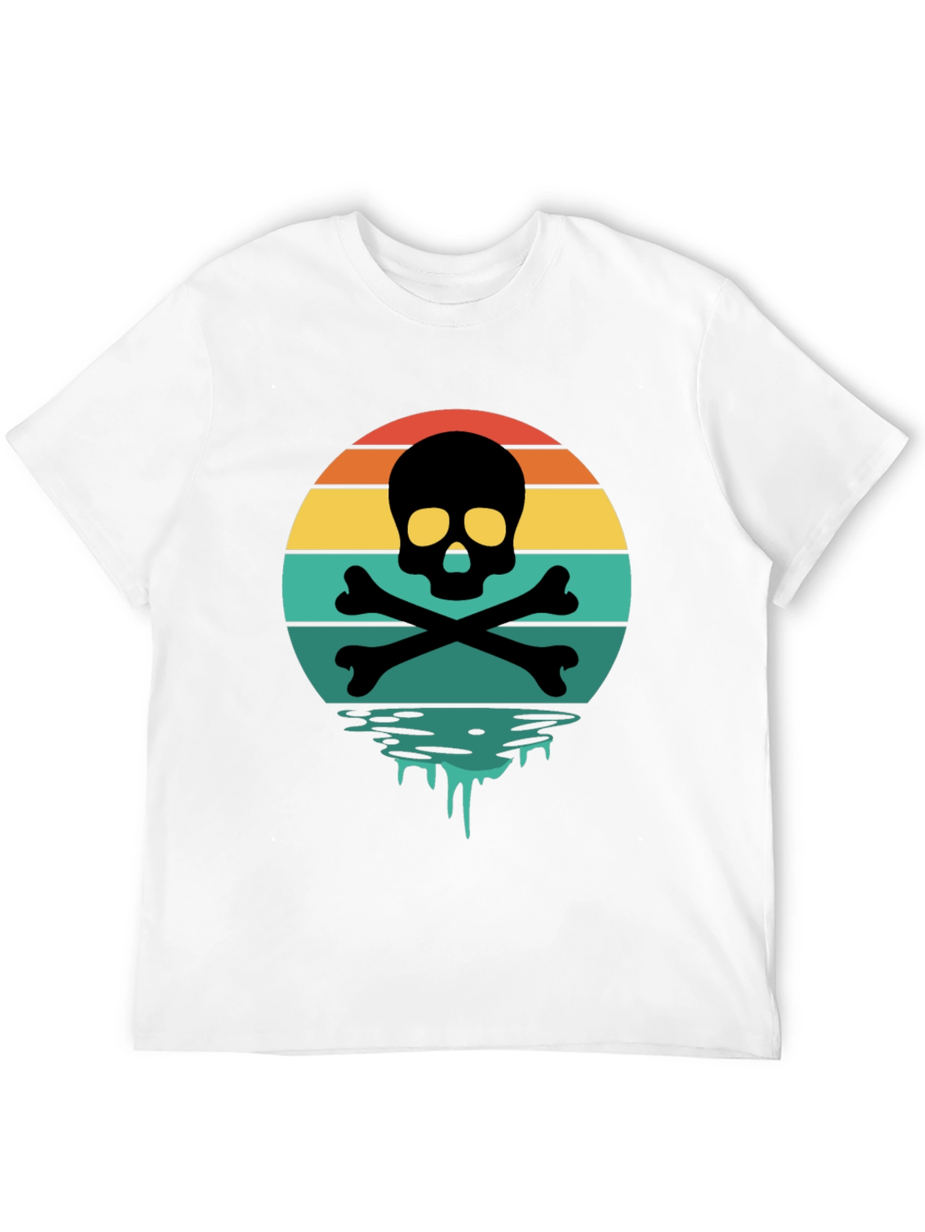 Skull & Crossbones Sunset T-Shirt - Retro Graphic Tee