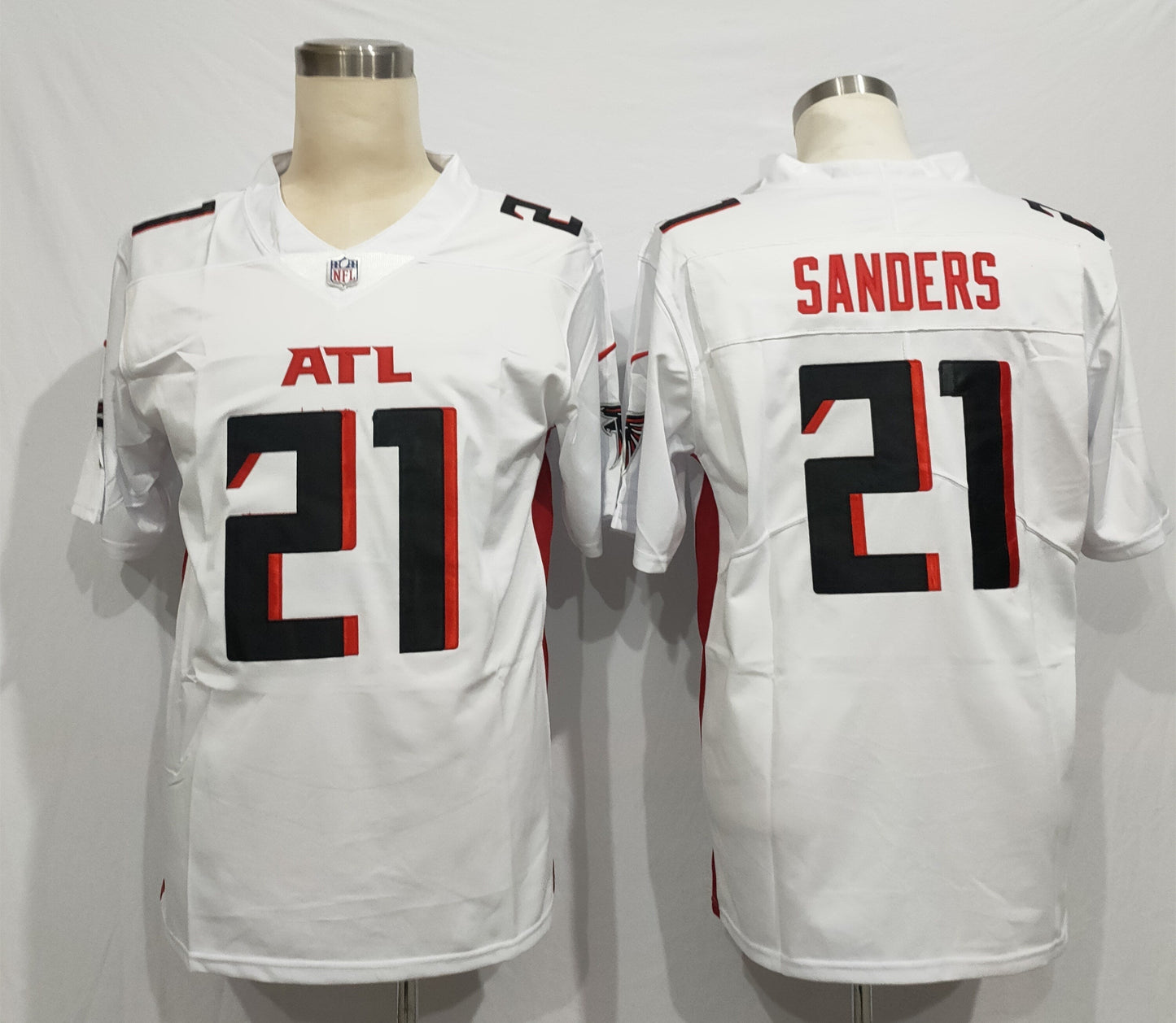 Men's Atlanta Falcons Deion Sanders #21 White Game Player Jerseys