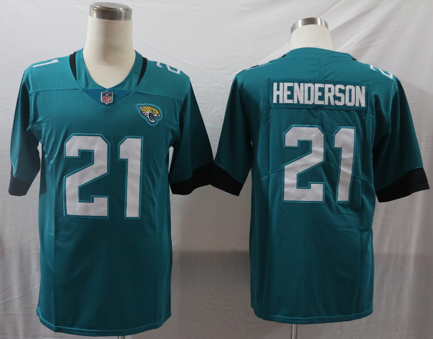 Men's Jacksonville Jaguars CJ Henderson #21 Teal Game Player Jerseys