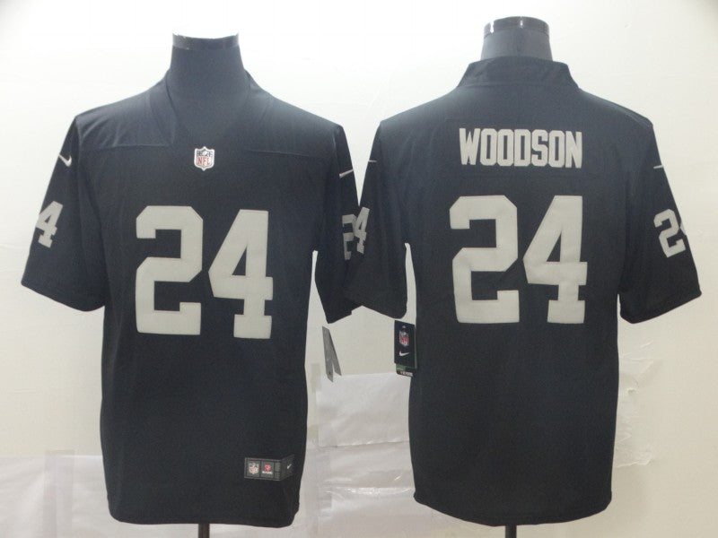 Men's Las Vegas Raiders Charles Woodson #24 Black Game Jerseys