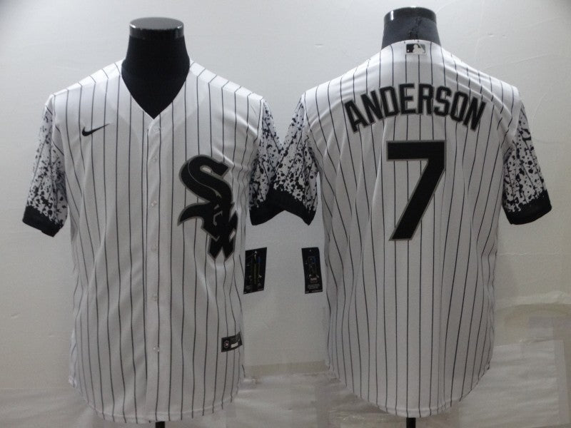 Men's Chicago White Sox Tim Anderson #7 White Fashion Stitched Jerseys