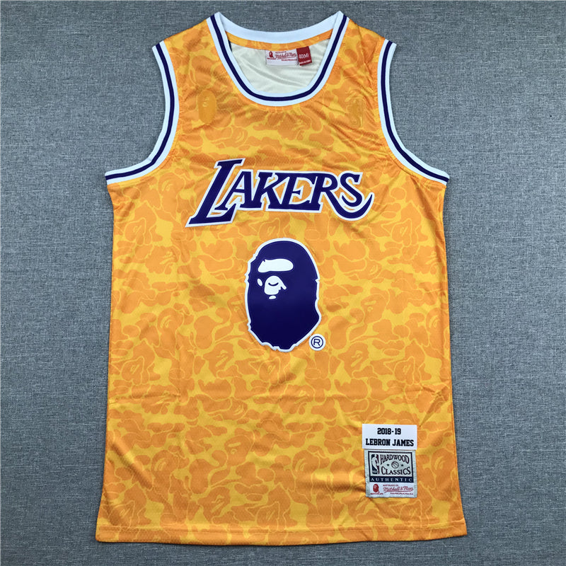 Men's Los Angeles Lakers LeBron James #23 NBA Orange Swingman Jerseys